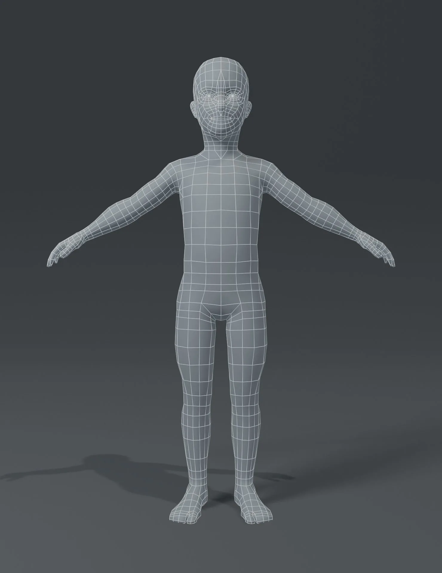 Boy Kid Child Body Base Mesh 3D Model