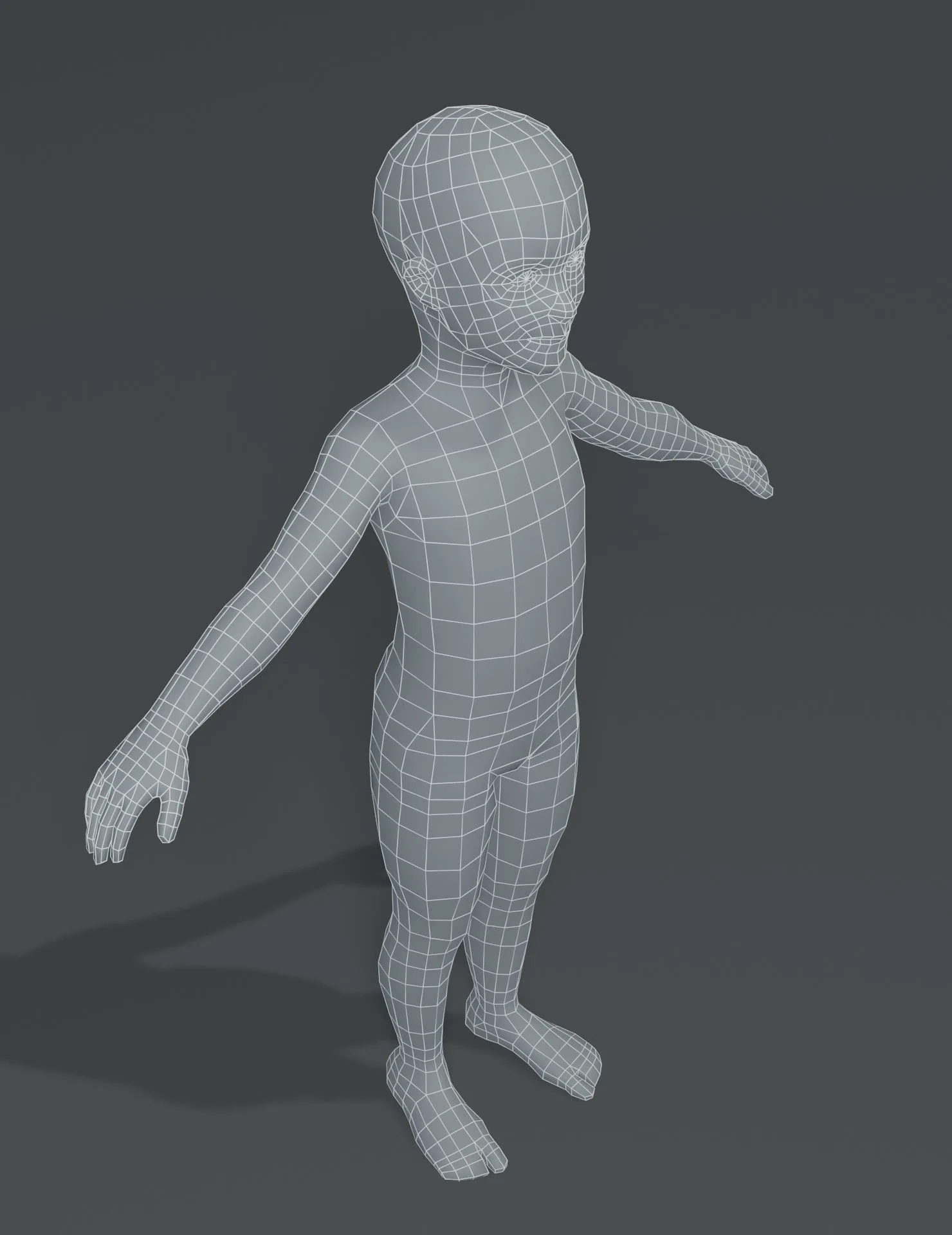 Boy Kid Child Body Base Mesh 3D Model