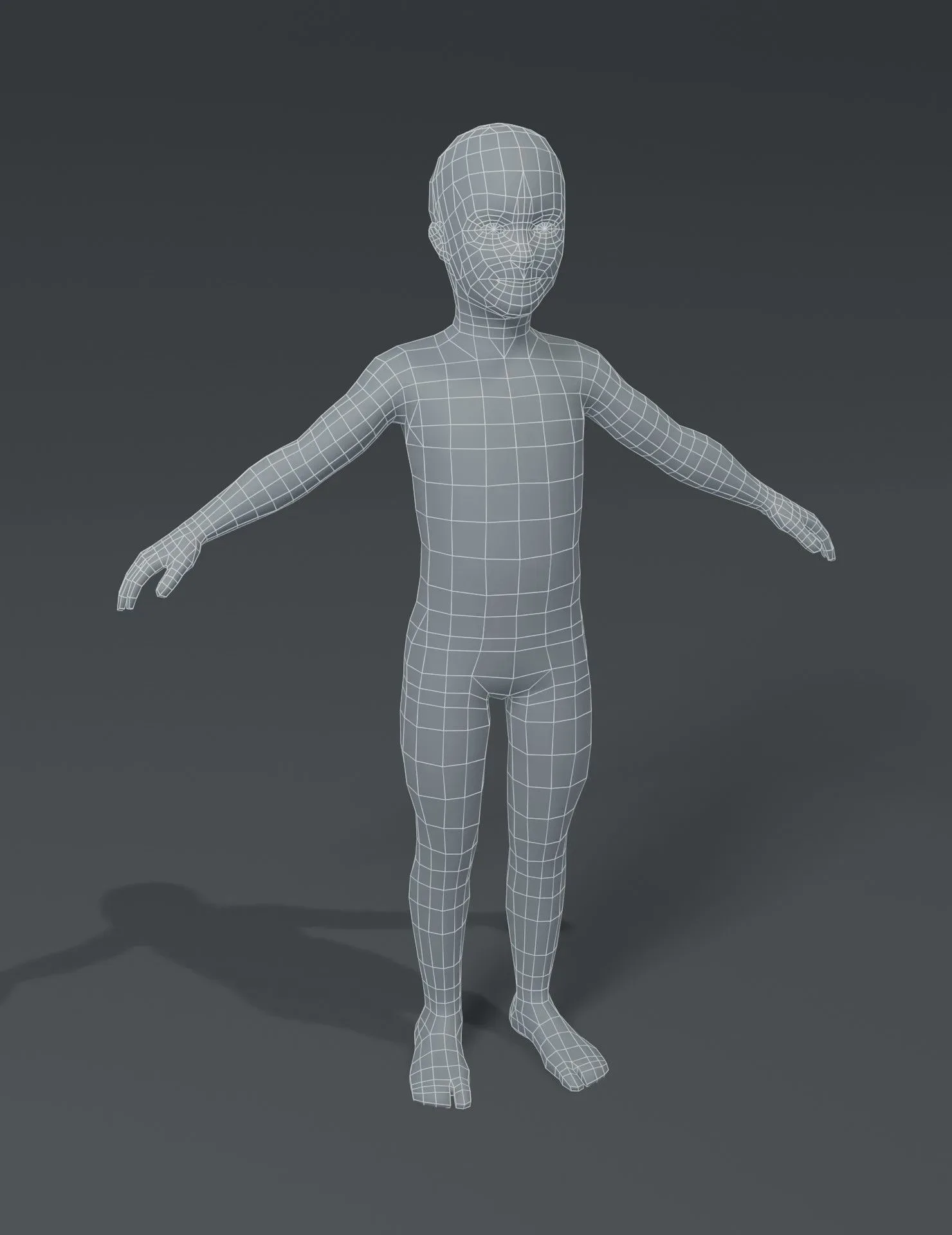 Boy Kid Child Body Base Mesh 3D Model