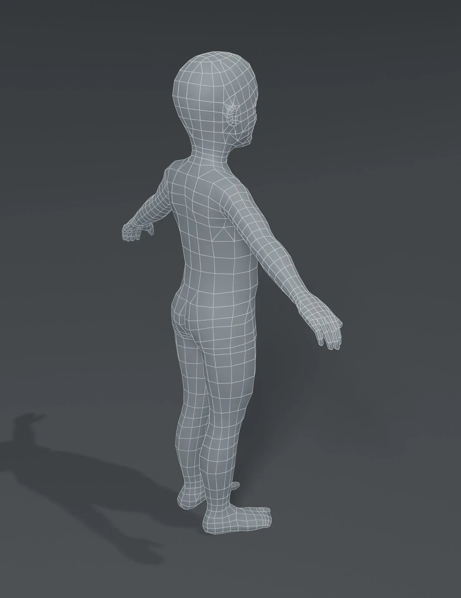 Boy Kid Child Body Base Mesh 3D Model