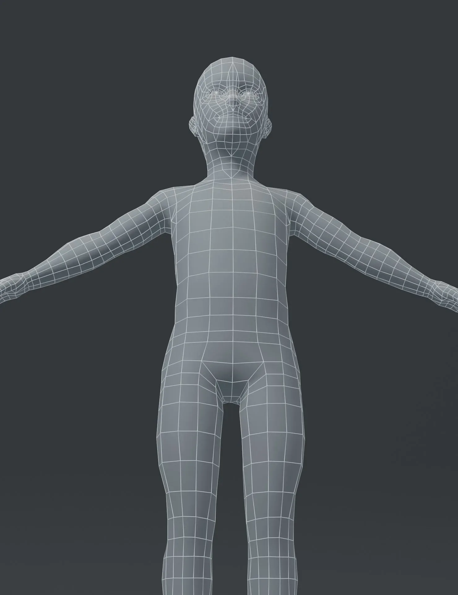 Boy Kid Child Body Base Mesh 3D Model