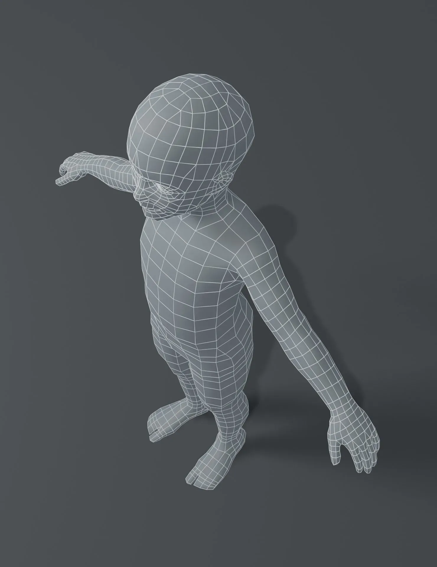 Boy Kid Child Body Base Mesh 3D Model