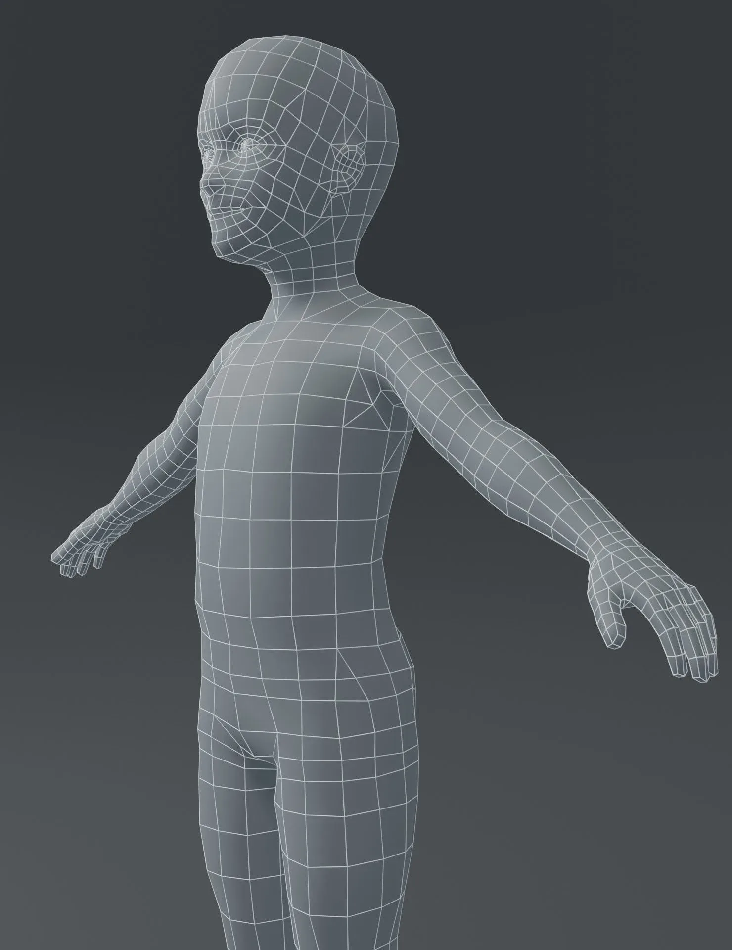 Boy Kid Child Body Base Mesh 3D Model