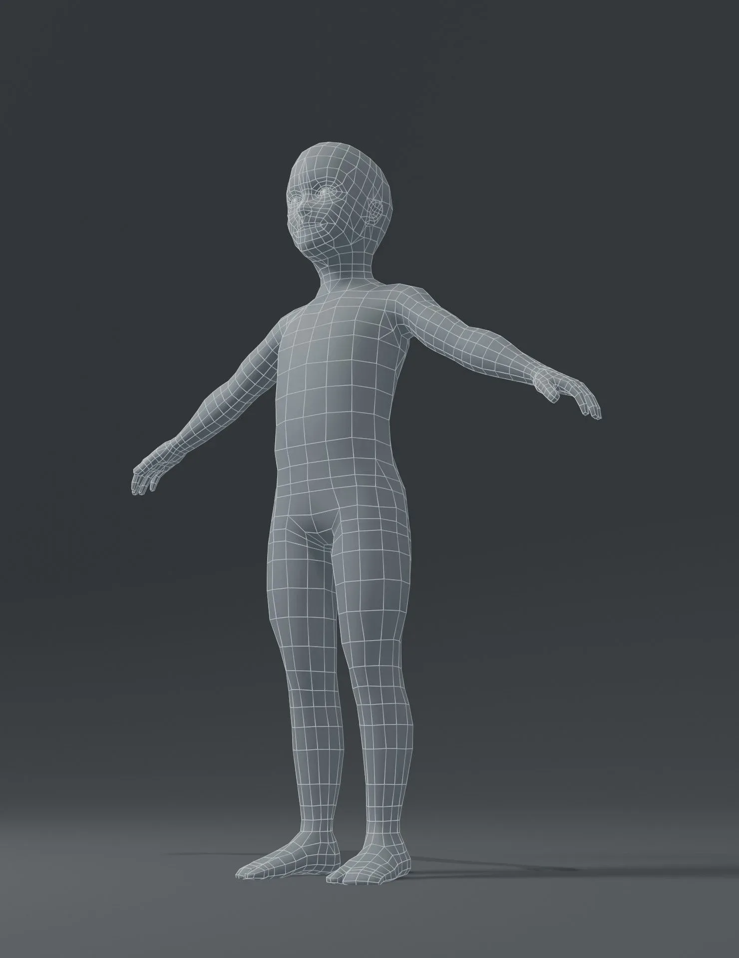 Boy Kid Child Body Base Mesh 3D Model