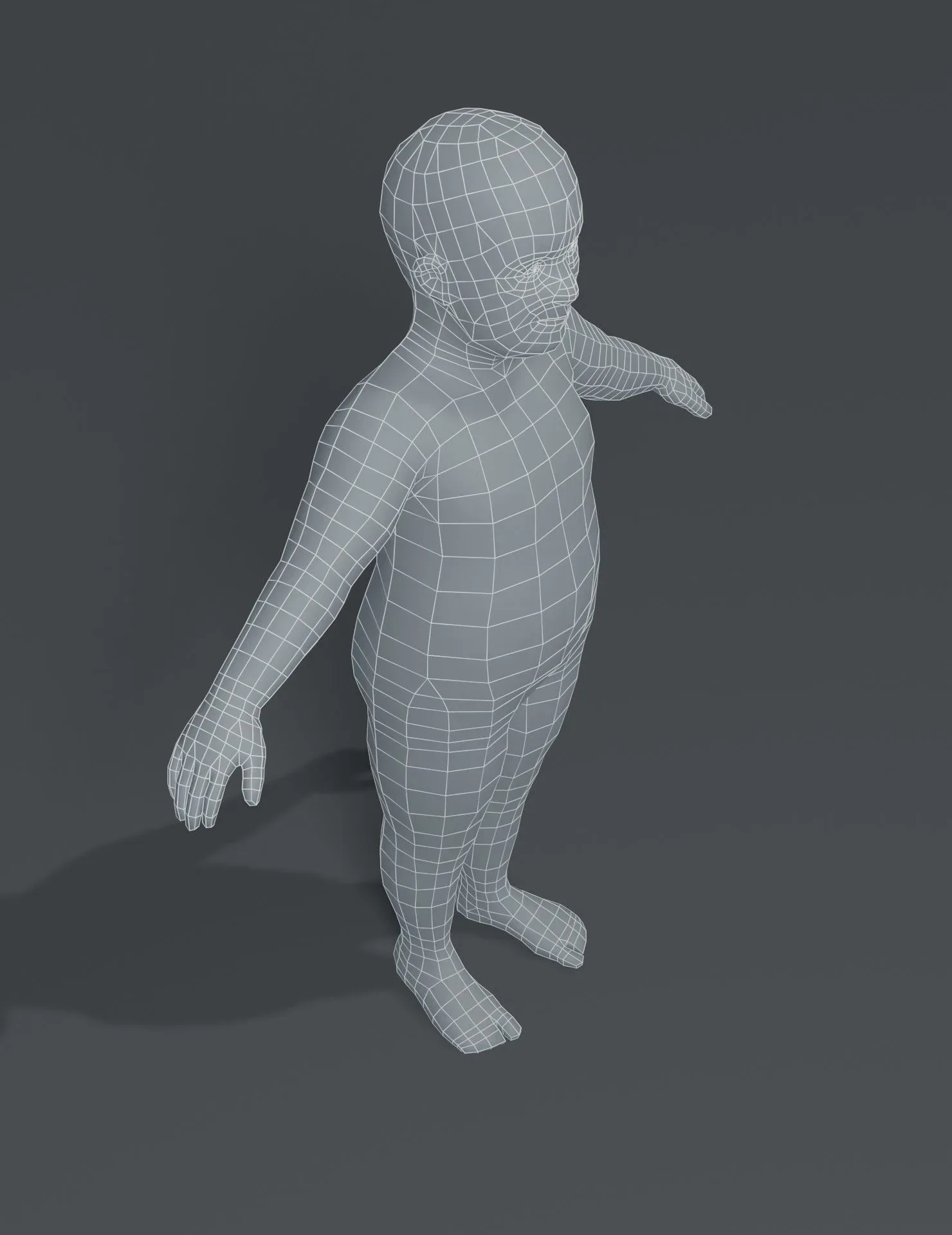 Fat Boy Kid Child Body Base Mesh 3D Model