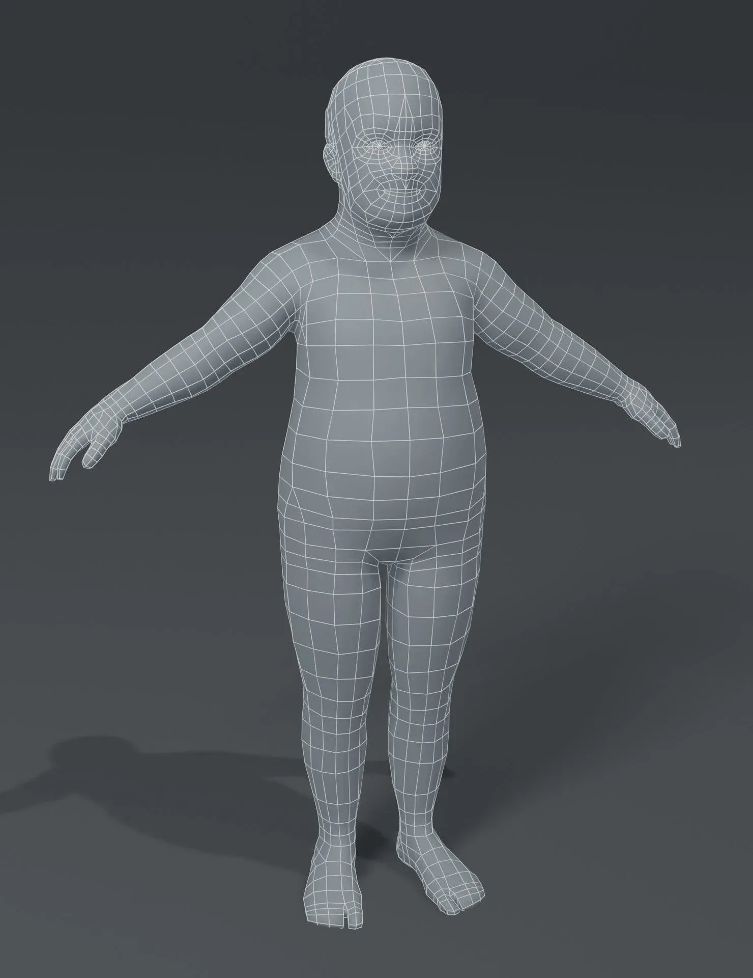 Fat Boy Kid Child Body Base Mesh 3D Model