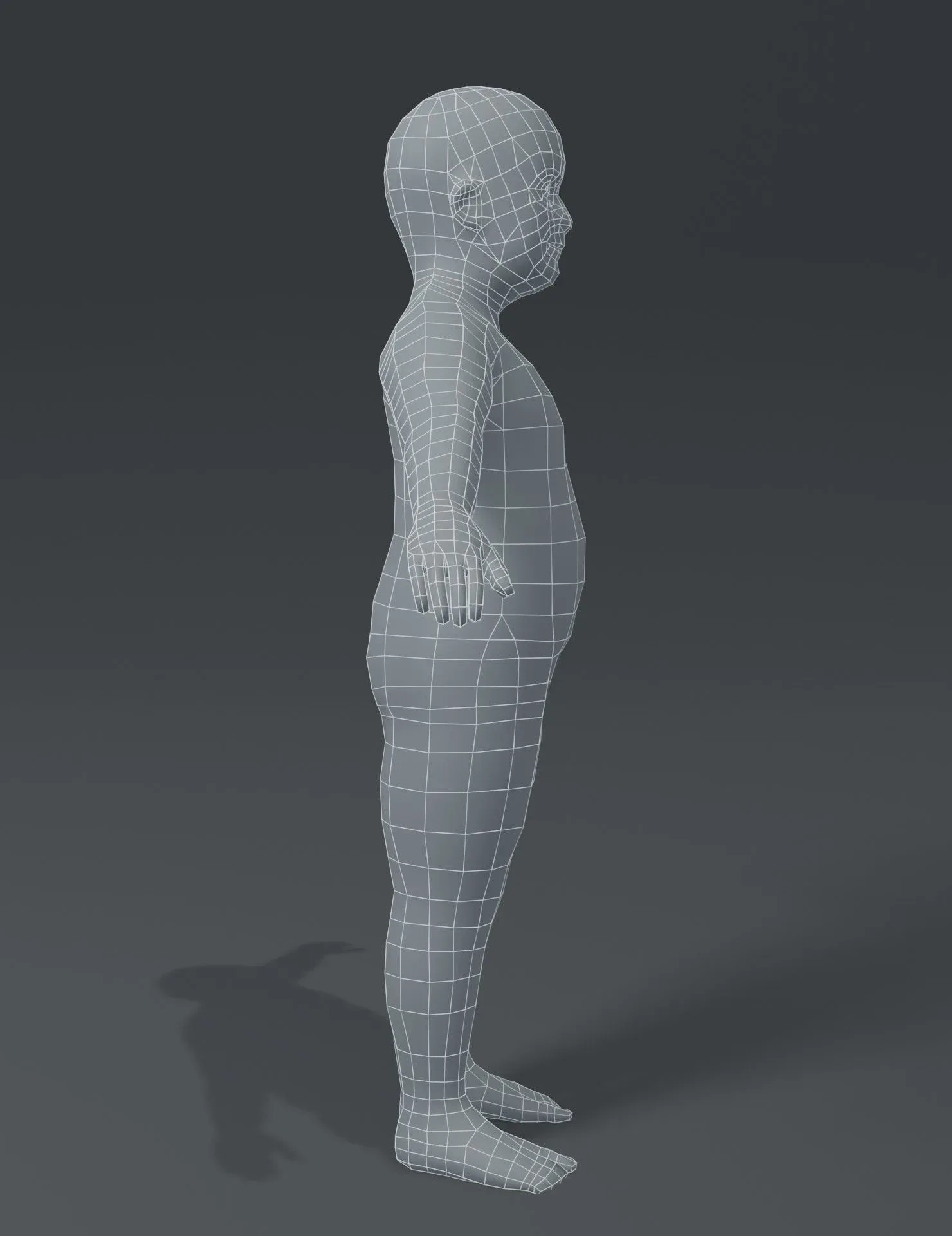 Fat Boy Kid Child Body Base Mesh 3D Model