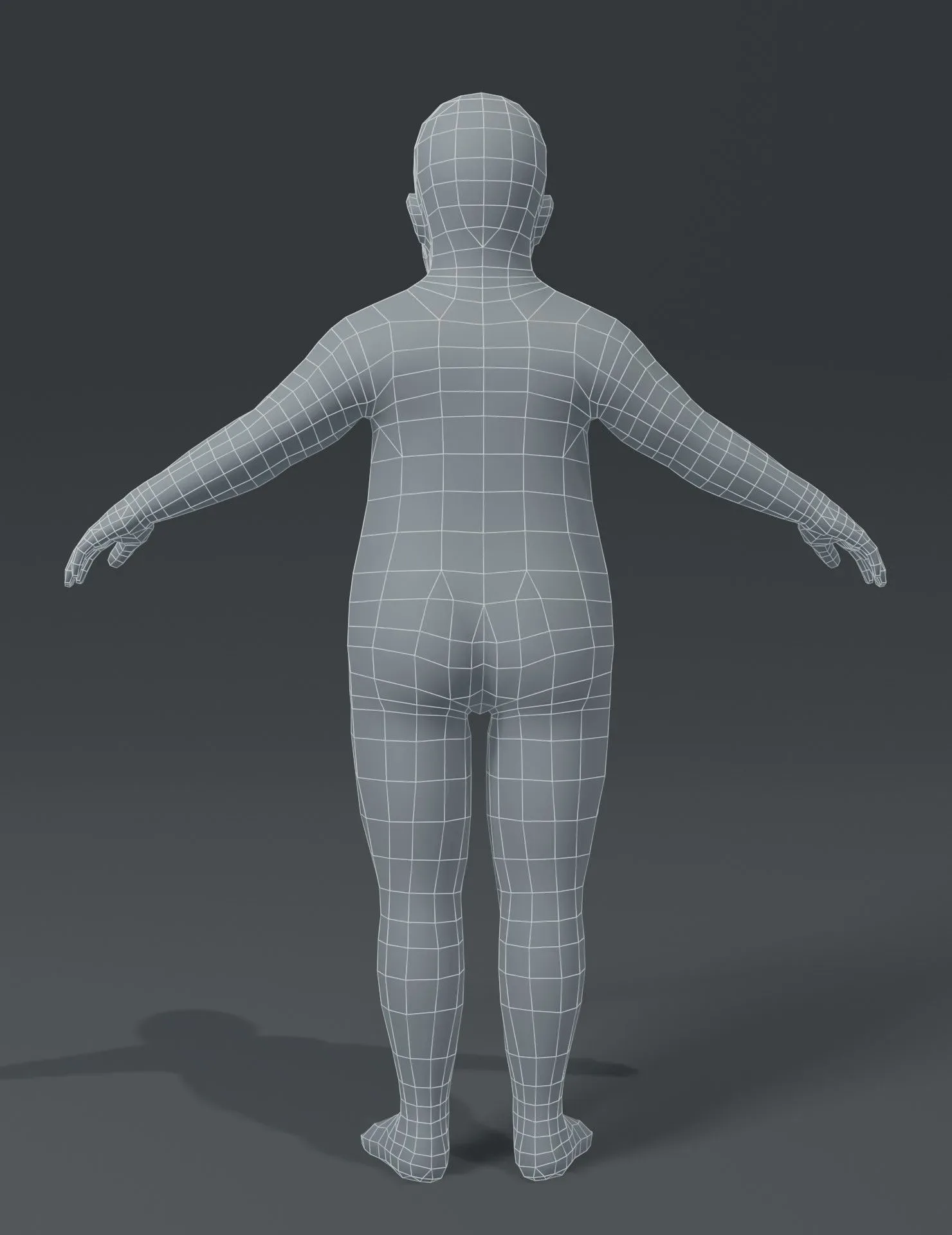 Fat Boy Kid Child Body Base Mesh 3D Model