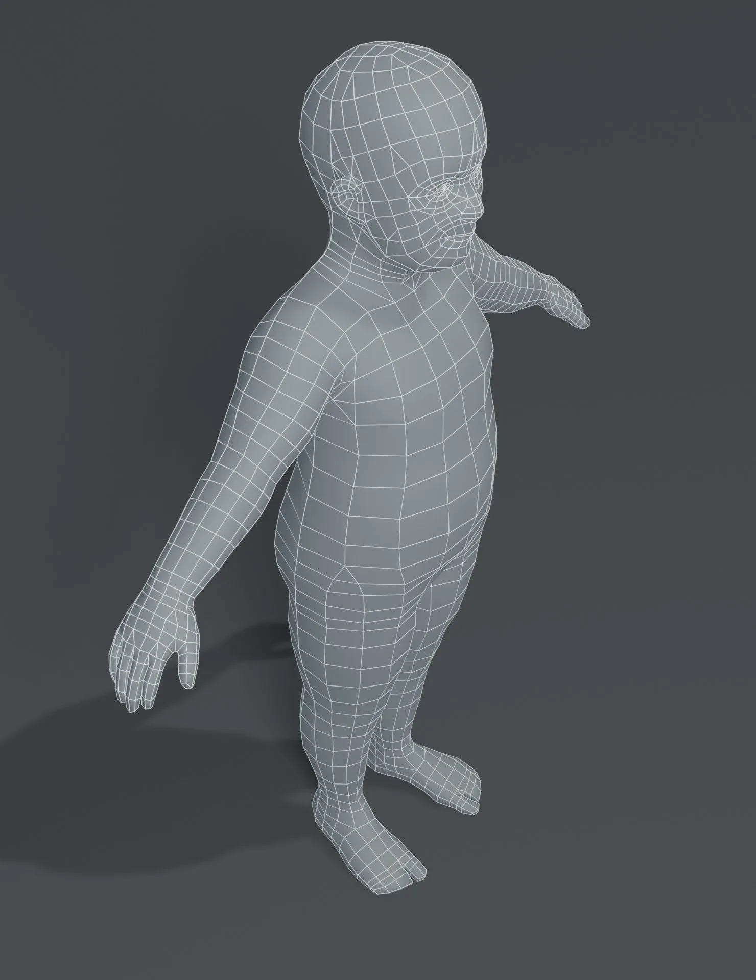 Fat Boy Kid Child Body Base Mesh 3D Model