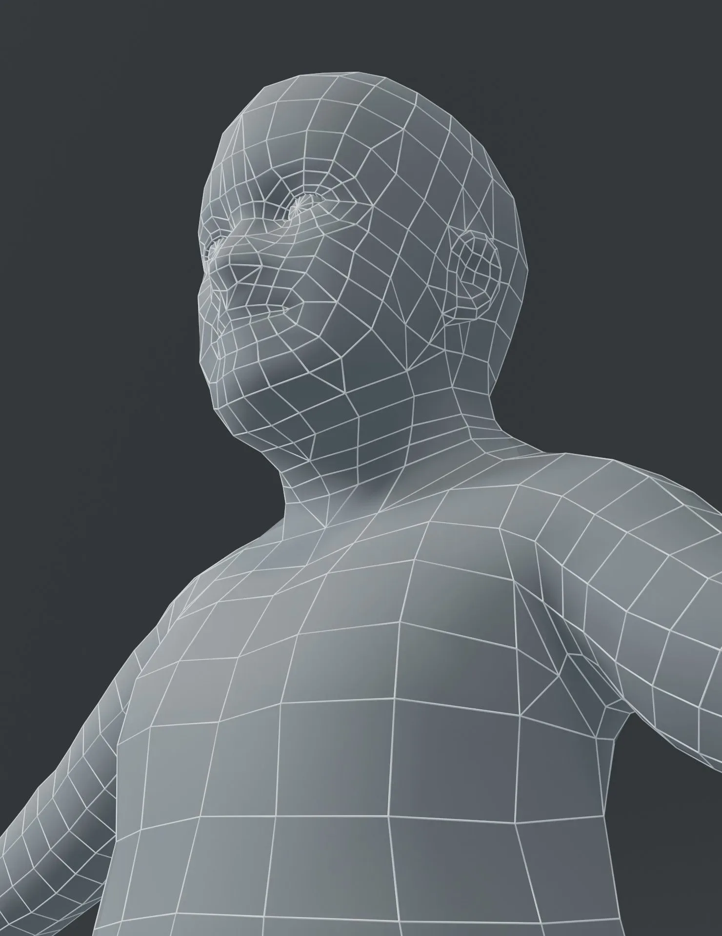 Fat Boy Kid Child Body Base Mesh 3D Model