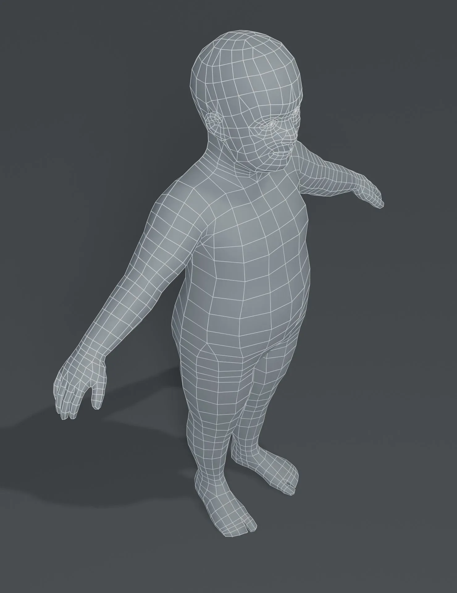 Fat Boy Kid Child Body Base Mesh 3D Model