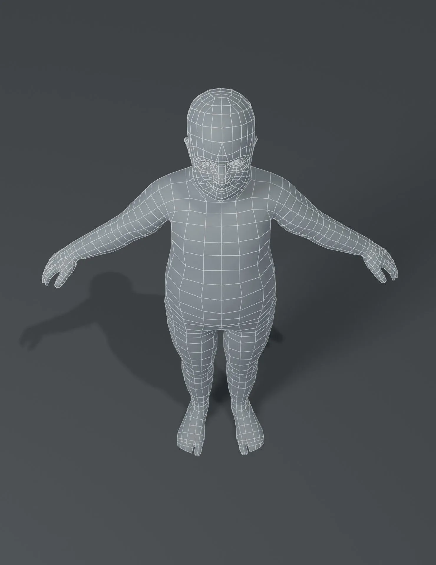 Fat Boy Kid Child Body Base Mesh 3D Model