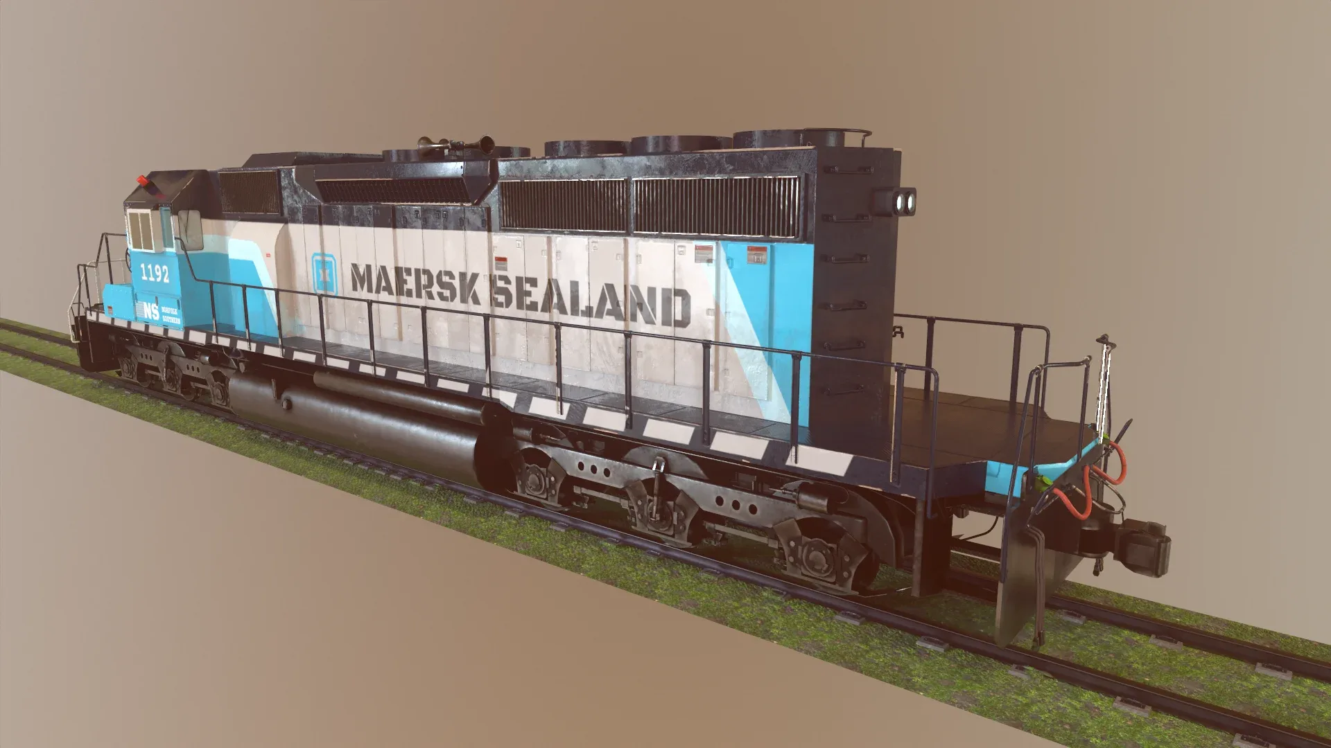 Locomotive Diesel/Electric EMD SD40-2 Realistic Low-poly 3D model