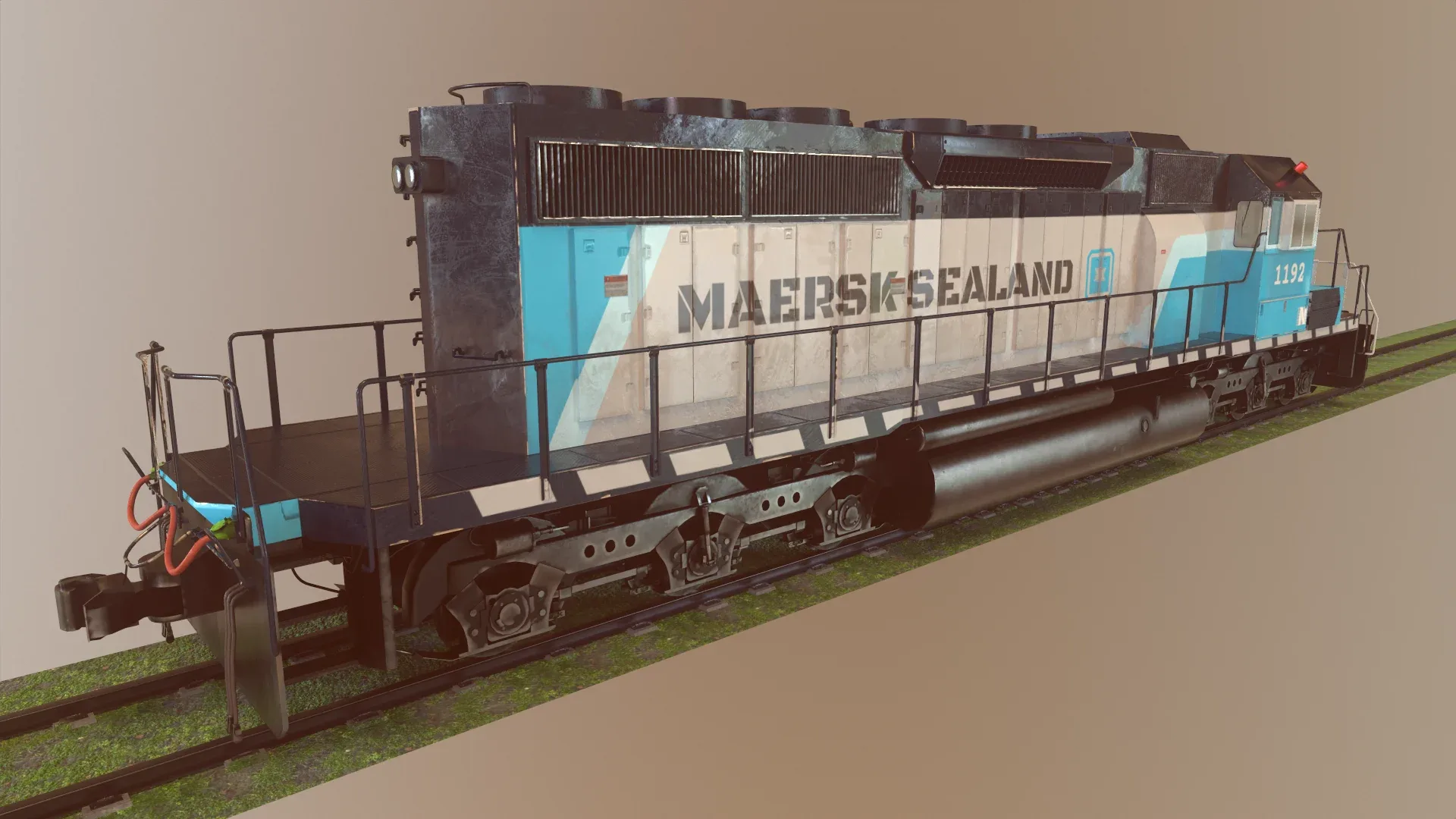 Locomotive Diesel/Electric EMD SD40-2 Realistic Low-poly 3D model