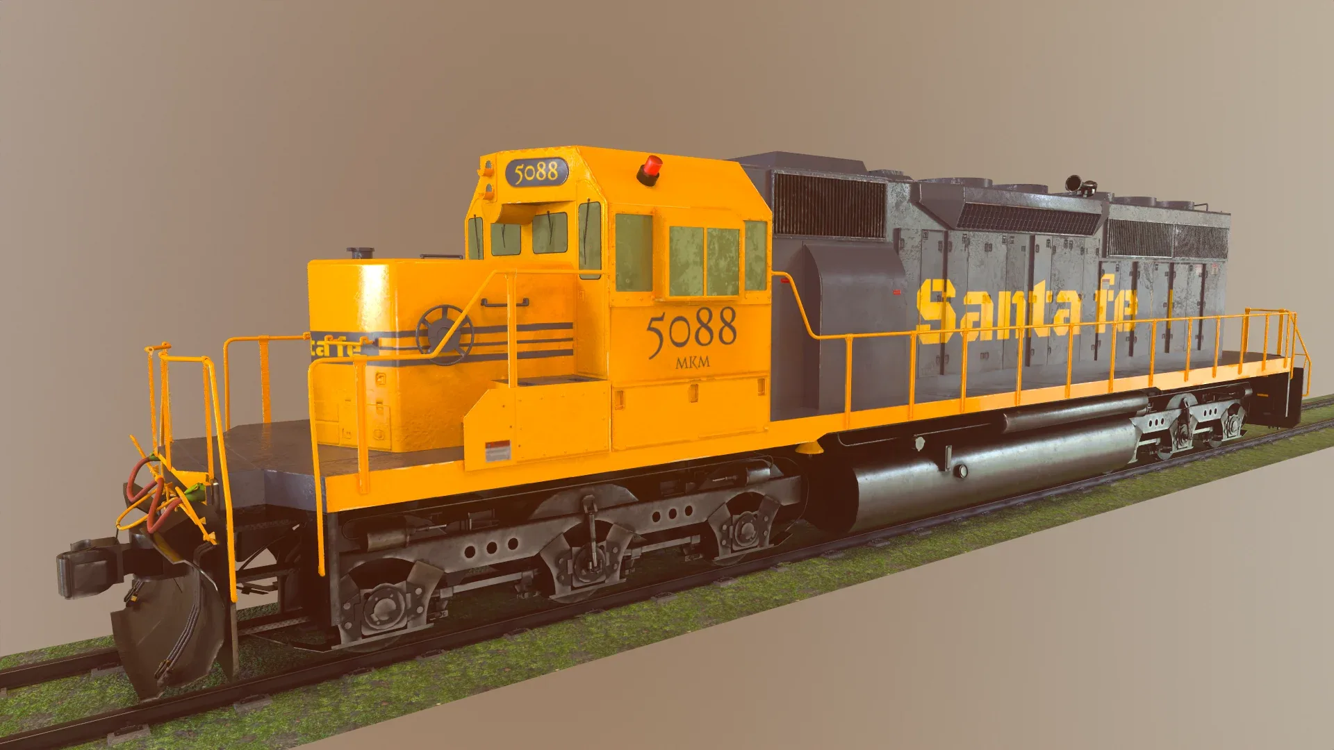 Locomotive Diesel/Electric EMD SD40-2 Realistic Low-poly 3D model