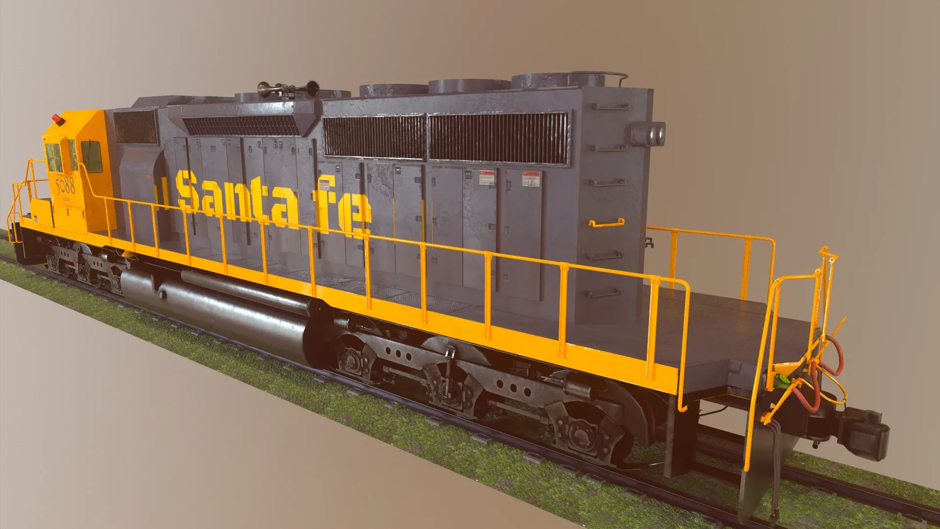 Locomotive Diesel/Electric EMD SD40-2 Realistic Low-poly 3D model