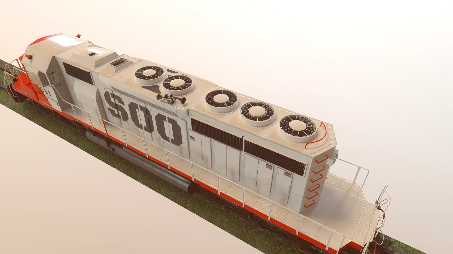 Locomotive Diesel/Electric EMD SD40-2 Realistic Low-poly 3D model