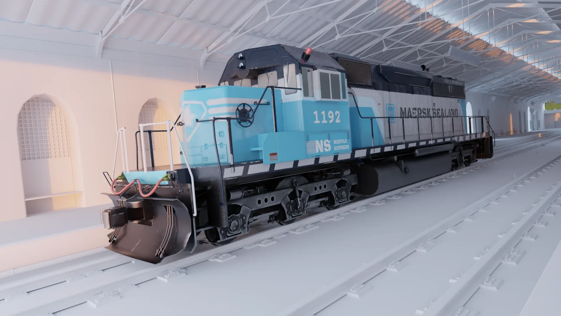 Locomotive Diesel/Electric EMD SD40-2 Realistic Low-poly 3D model