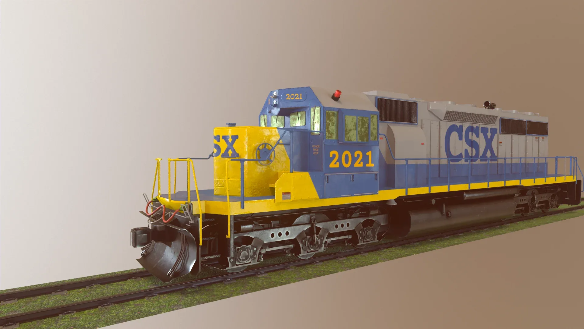 Locomotive Diesel/Electric EMD SD40-2 Realistic Low-poly 3D model