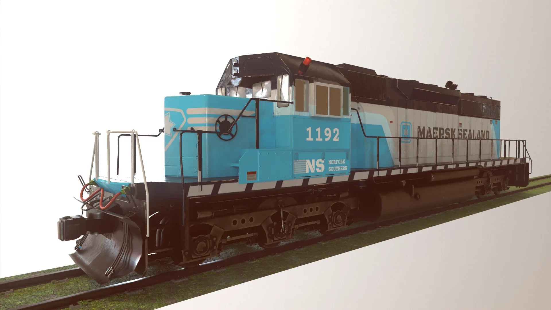 Locomotive Diesel/Electric EMD SD40-2 Realistic Low-poly 3D model