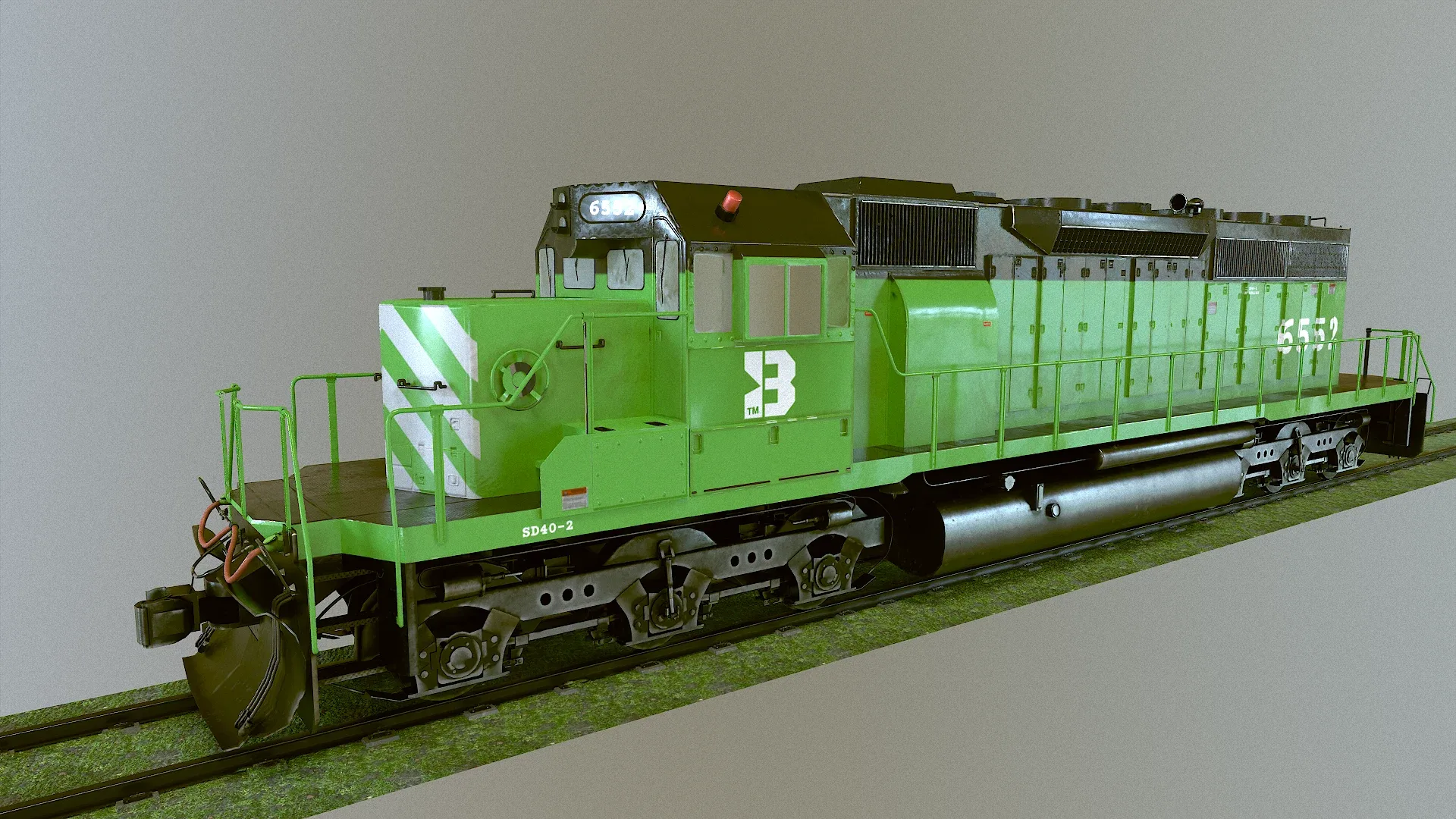 Locomotive Diesel/Electric EMD SD40-2 Realistic Low-poly 3D model