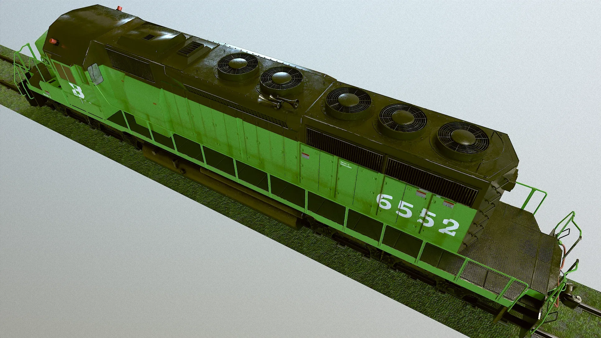 Locomotive Diesel/Electric EMD SD40-2 Realistic Low-poly 3D model