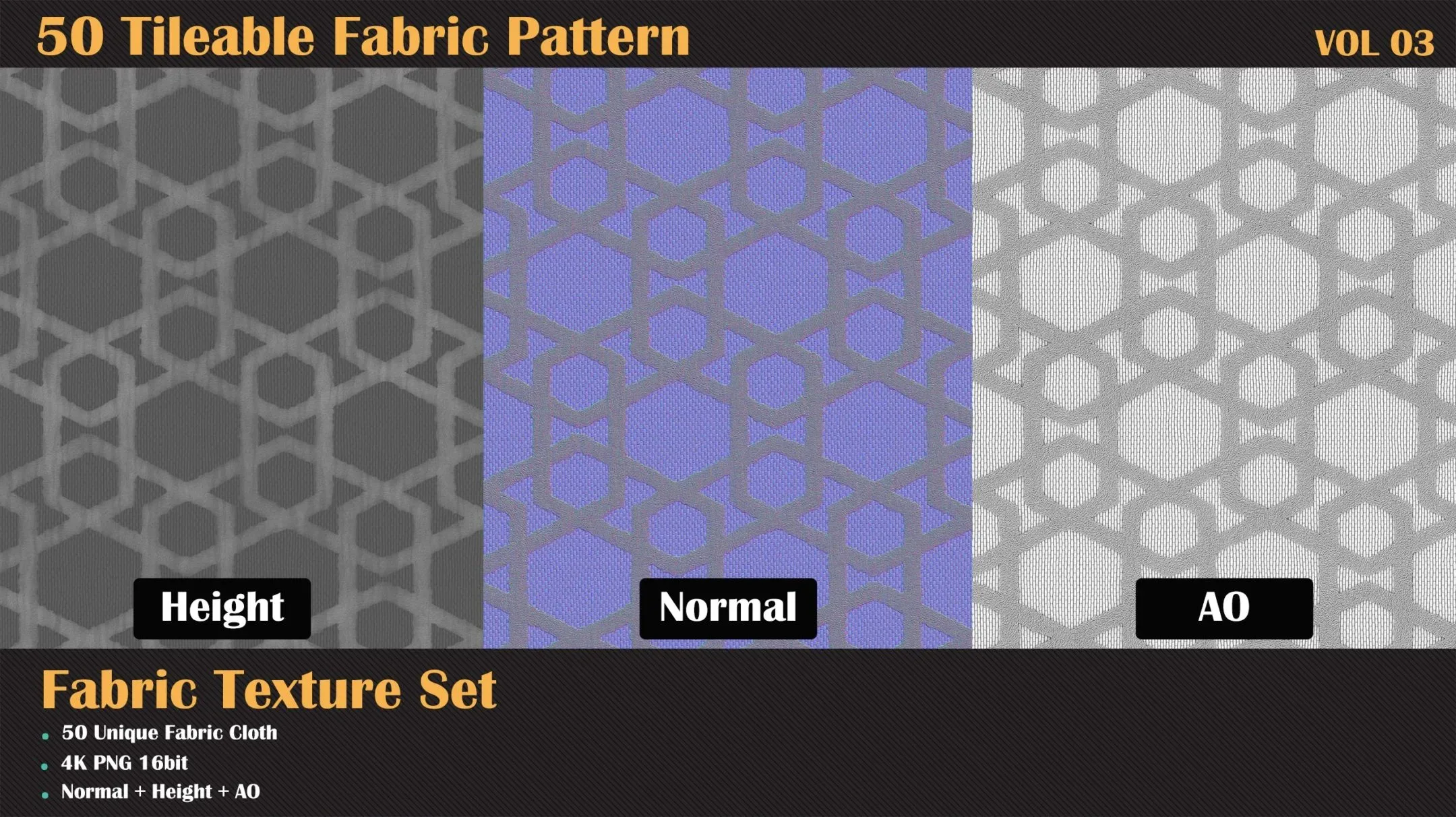 50 Tileable Fabric Pattern - VOL 03