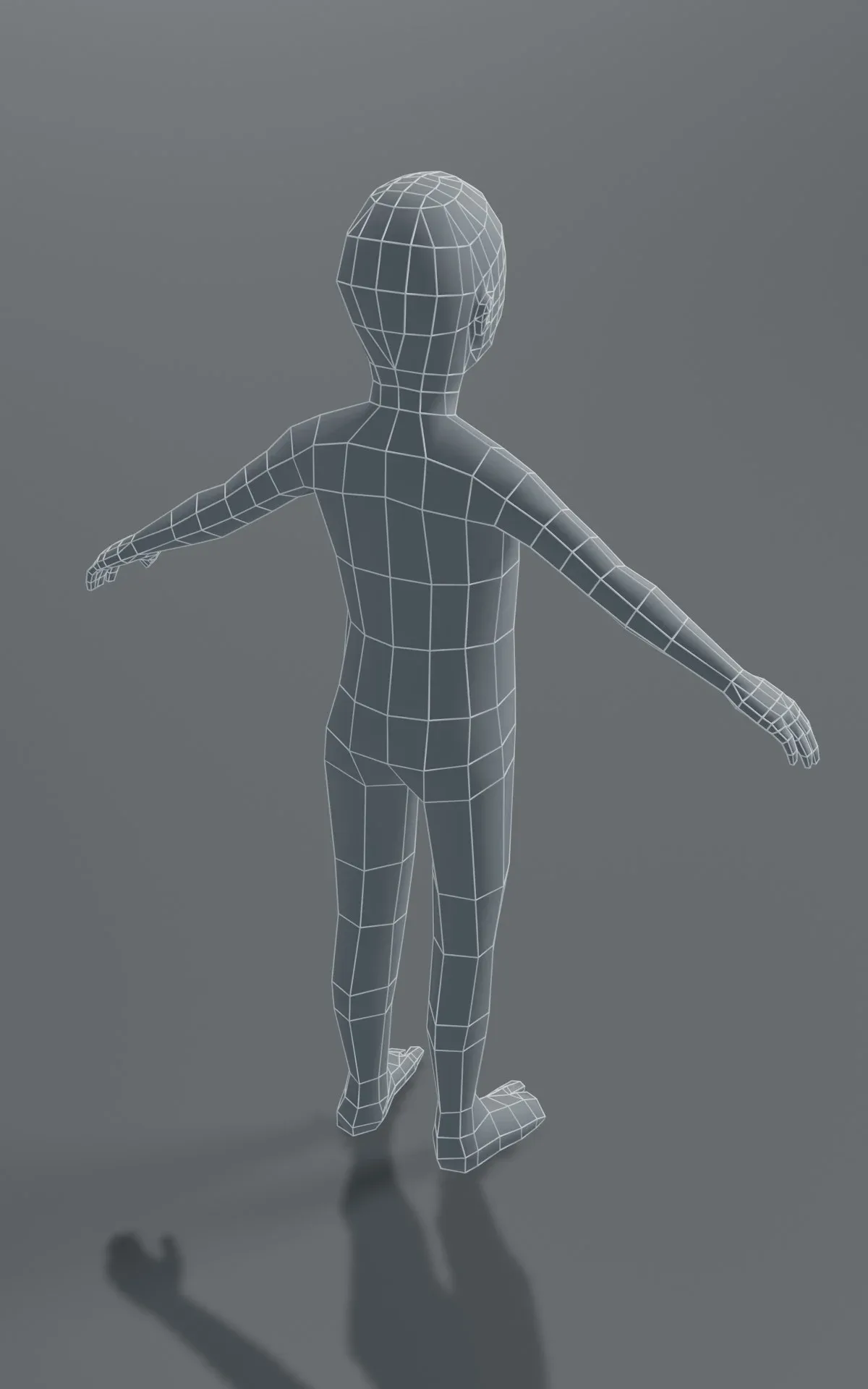 Boy Kid Body Base Mesh 3D Model 1000 Polygons