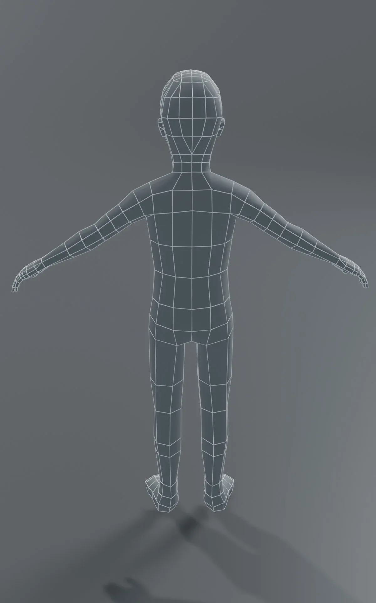 Boy Kid Body Base Mesh 3D Model 1000 Polygons