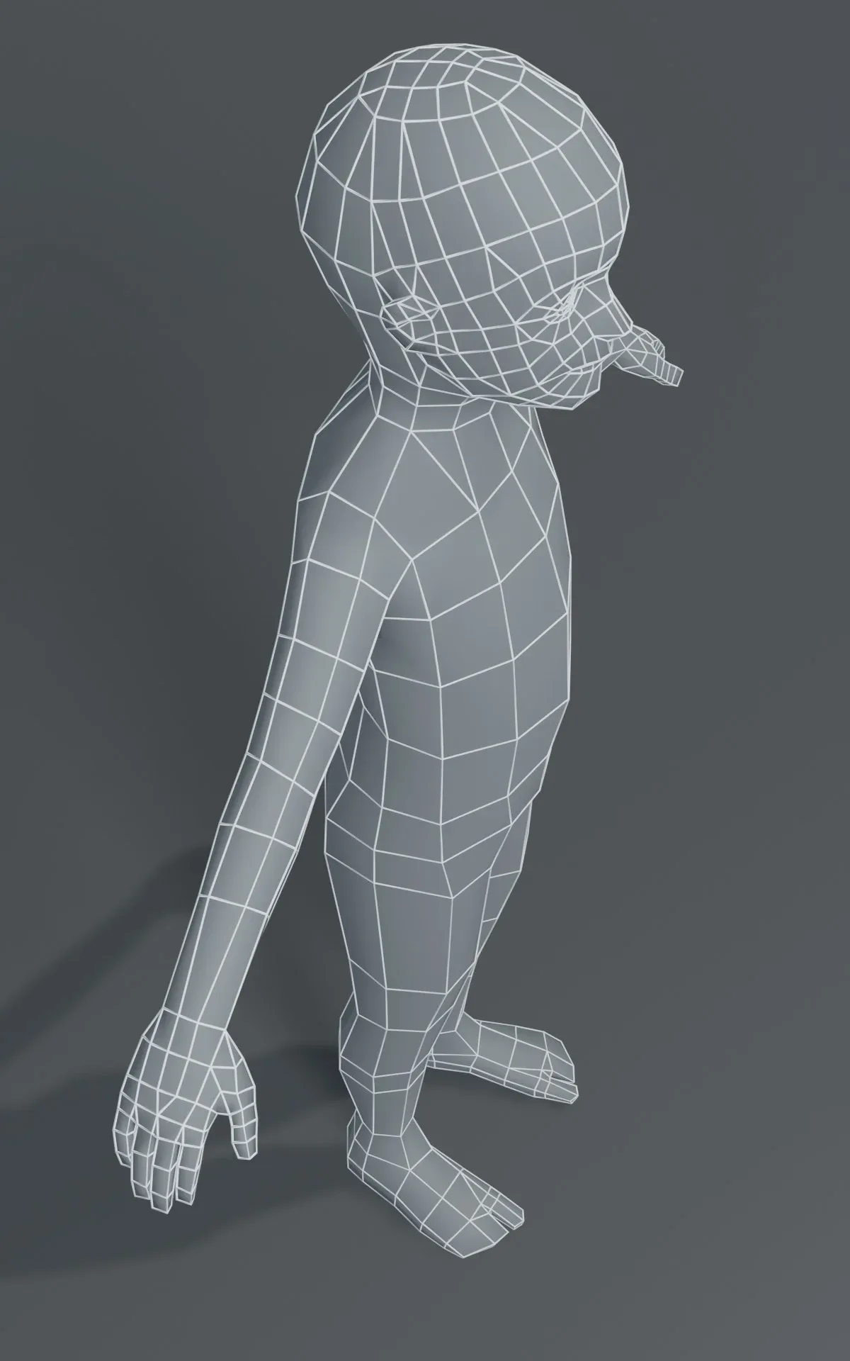 Boy Kid Body Base Mesh 3D Model 1000 Polygons