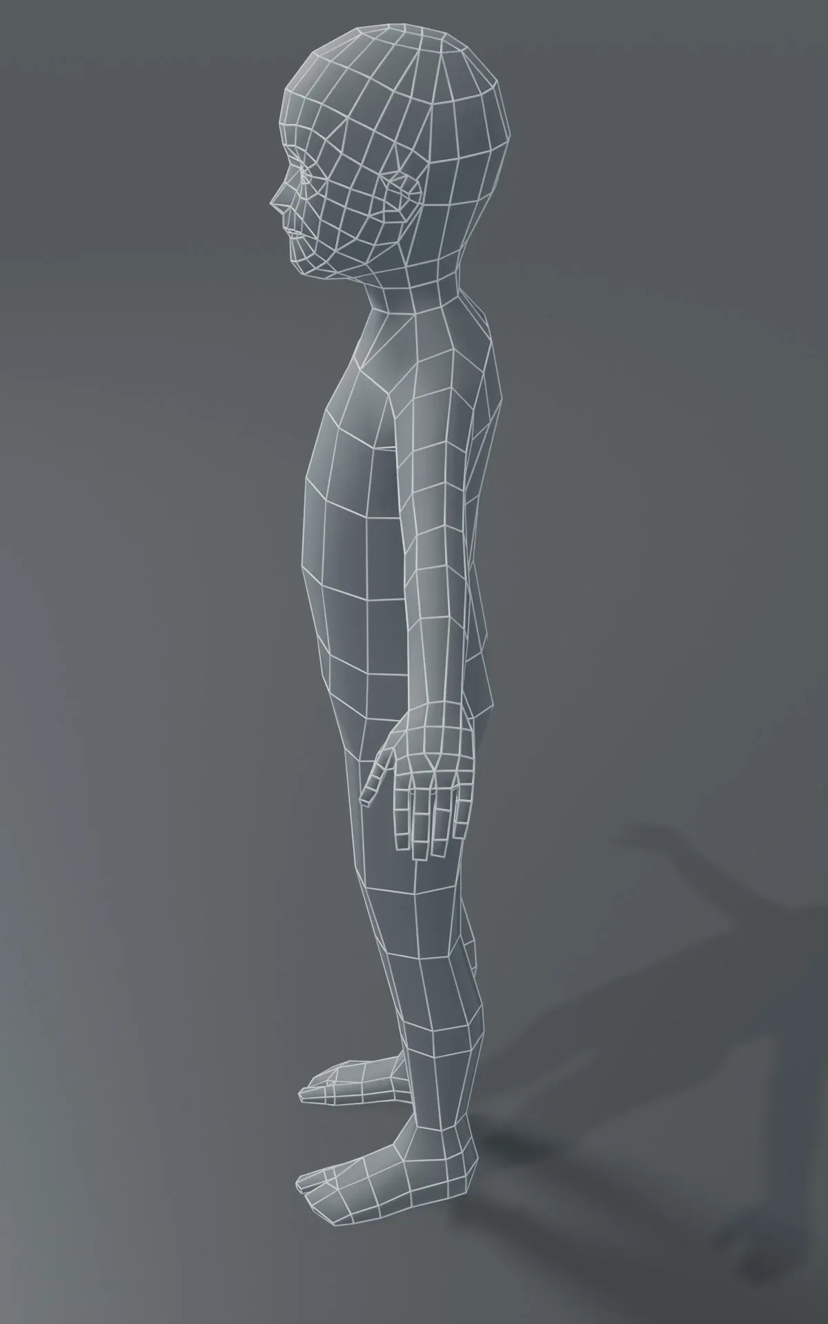 Boy Kid Body Base Mesh 3D Model 1000 Polygons