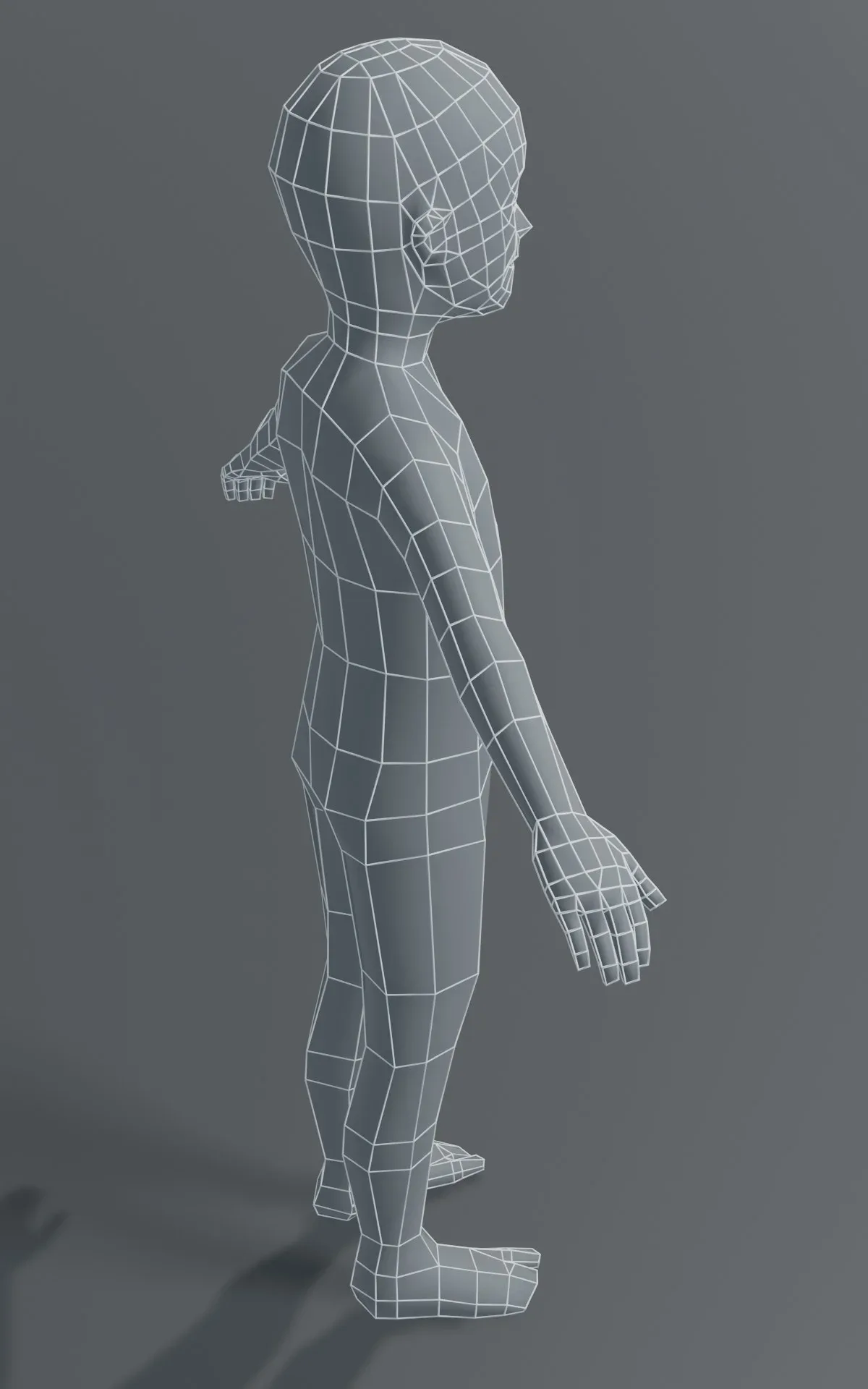 Boy Kid Body Base Mesh 3D Model 1000 Polygons