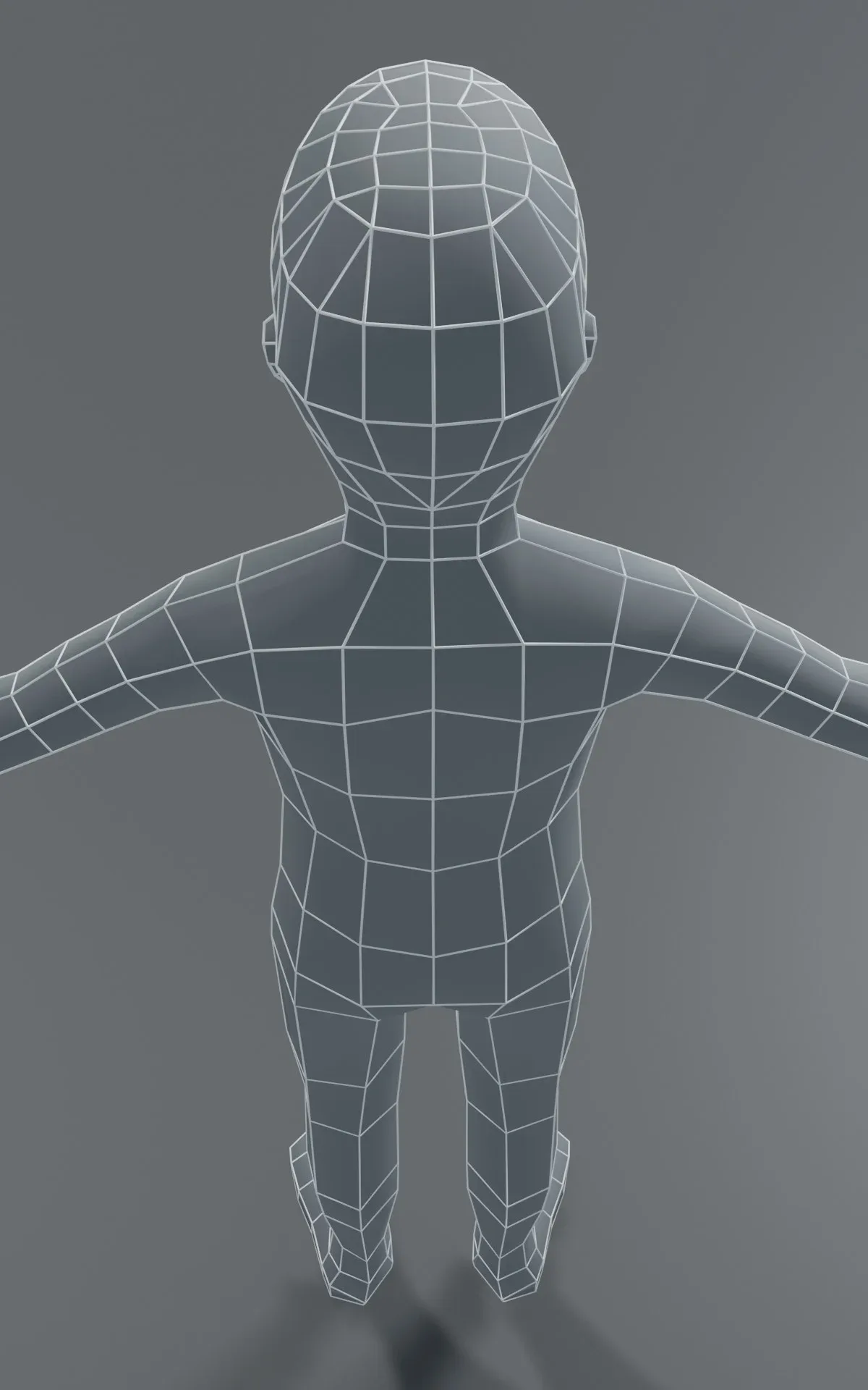 Boy Kid Body Base Mesh 3D Model 1000 Polygons