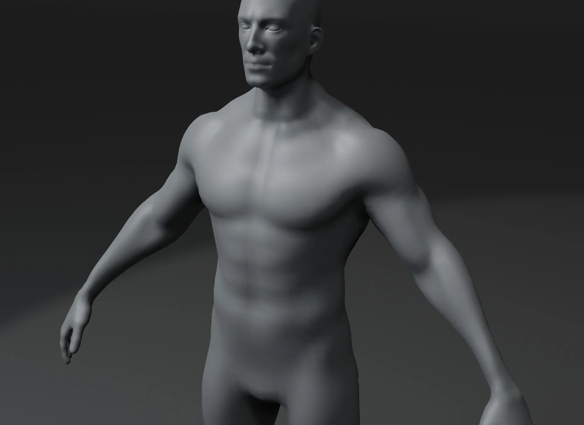 Male Body Base Mesh 3D Model 20k Polygons