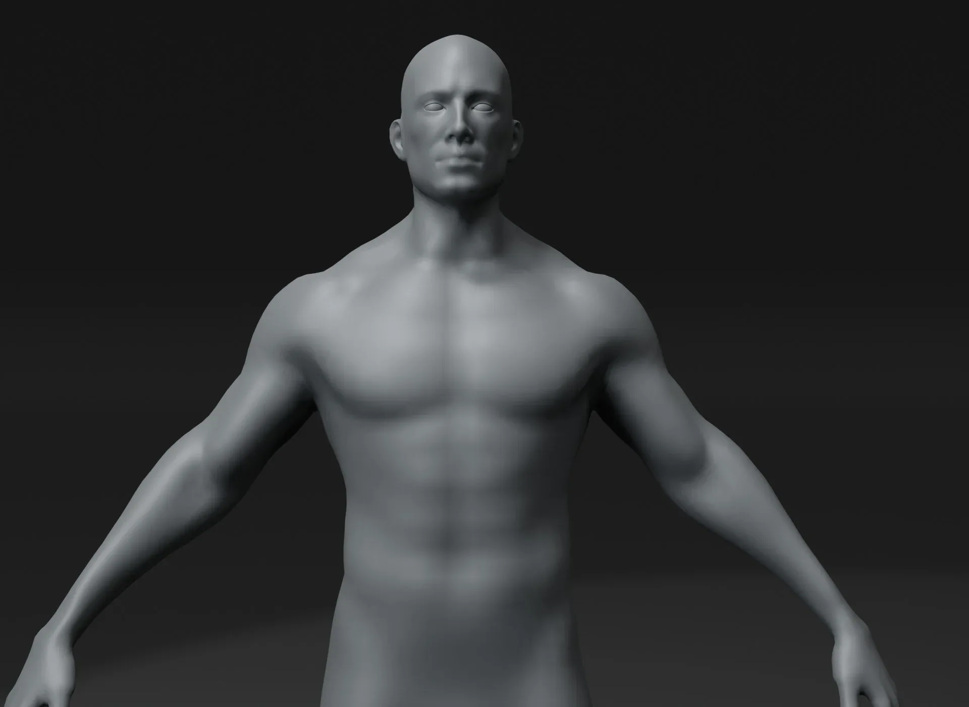 Male Body Base Mesh 3D Model 20k Polygons