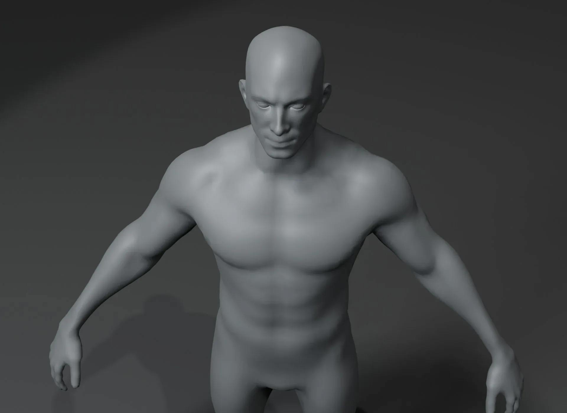 Male Body Base Mesh 3D Model 20k Polygons