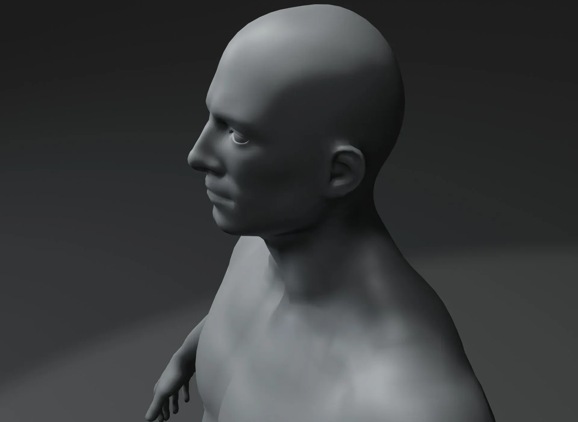 Male Body Base Mesh 3D Model 20k Polygons