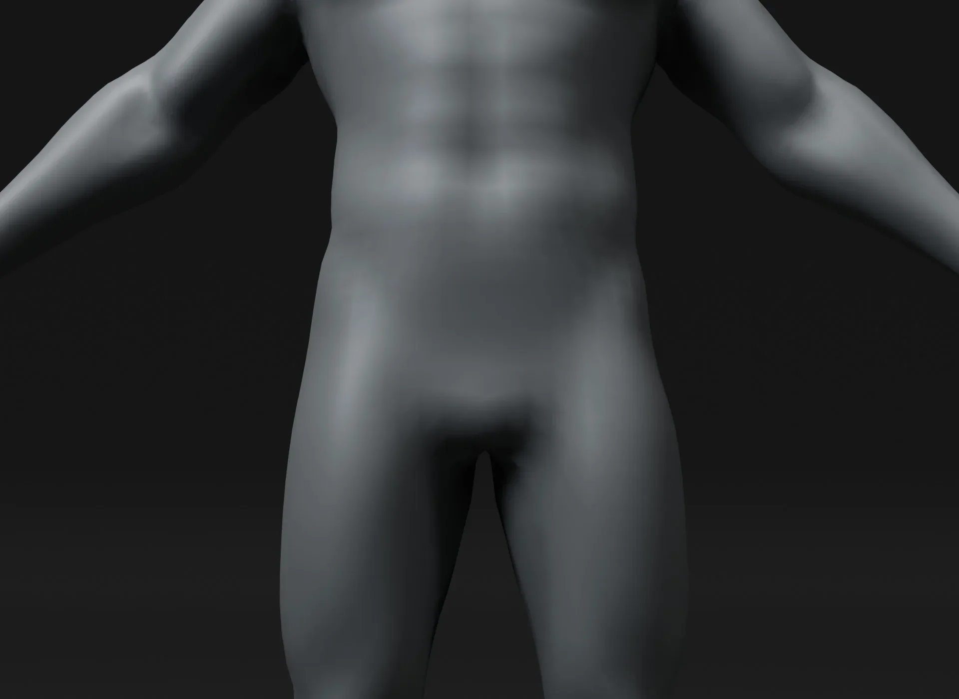 Male Body Base Mesh 3D Model 20k Polygons