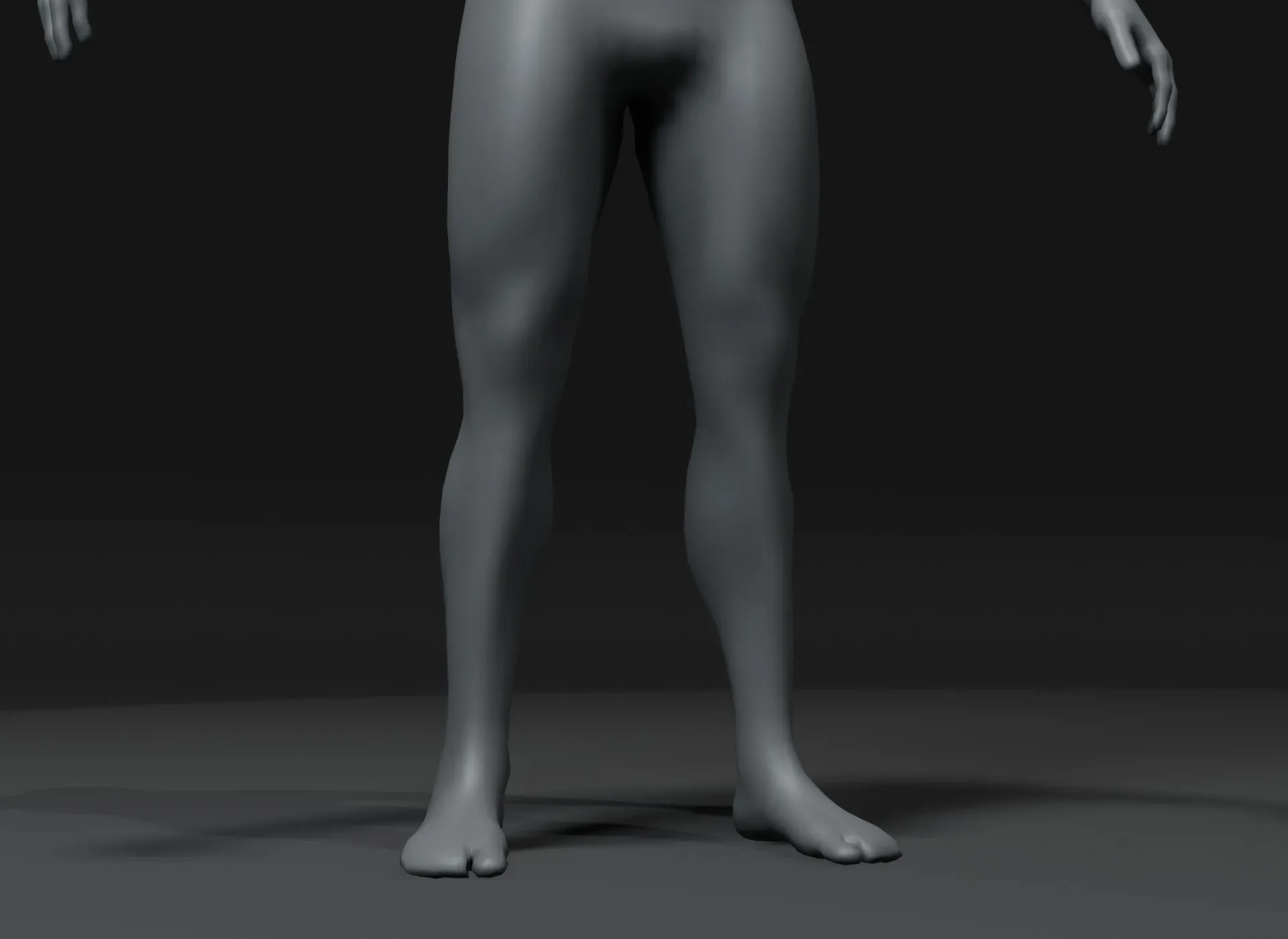 Male Body Base Mesh 3D Model 20k Polygons