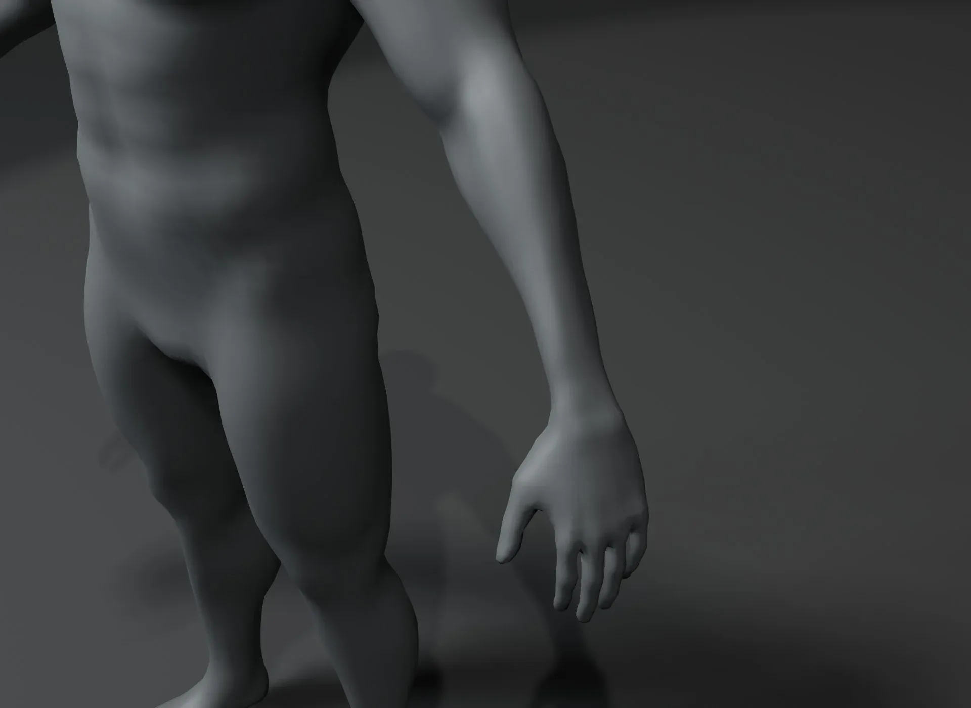 Male Body Base Mesh 3D Model 20k Polygons