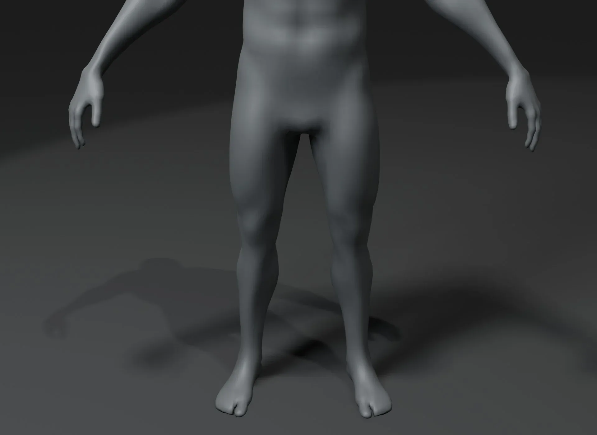 Male Body Base Mesh 3D Model 20k Polygons