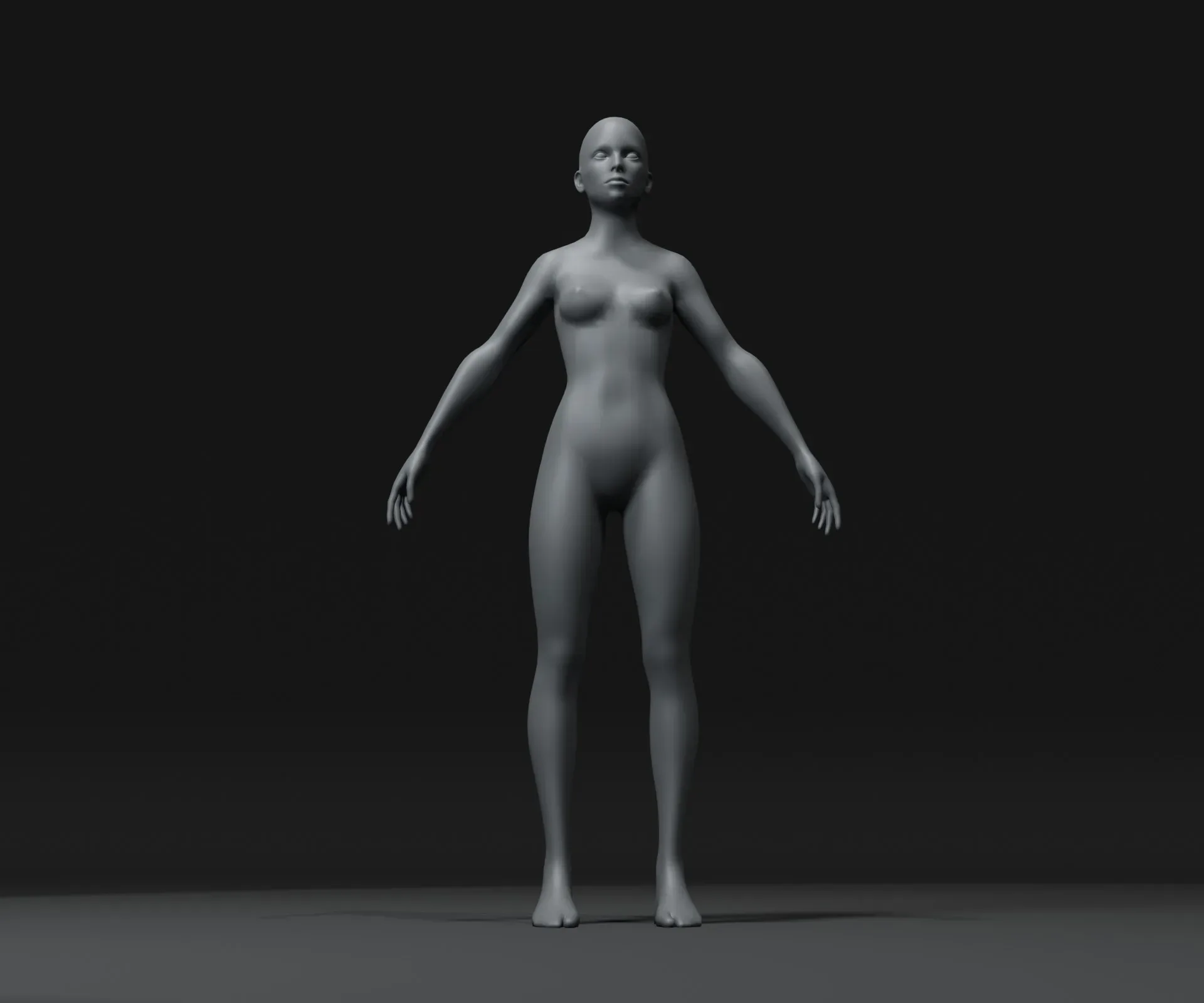 Female Body Base Mesh 3D Model 20k Polygons