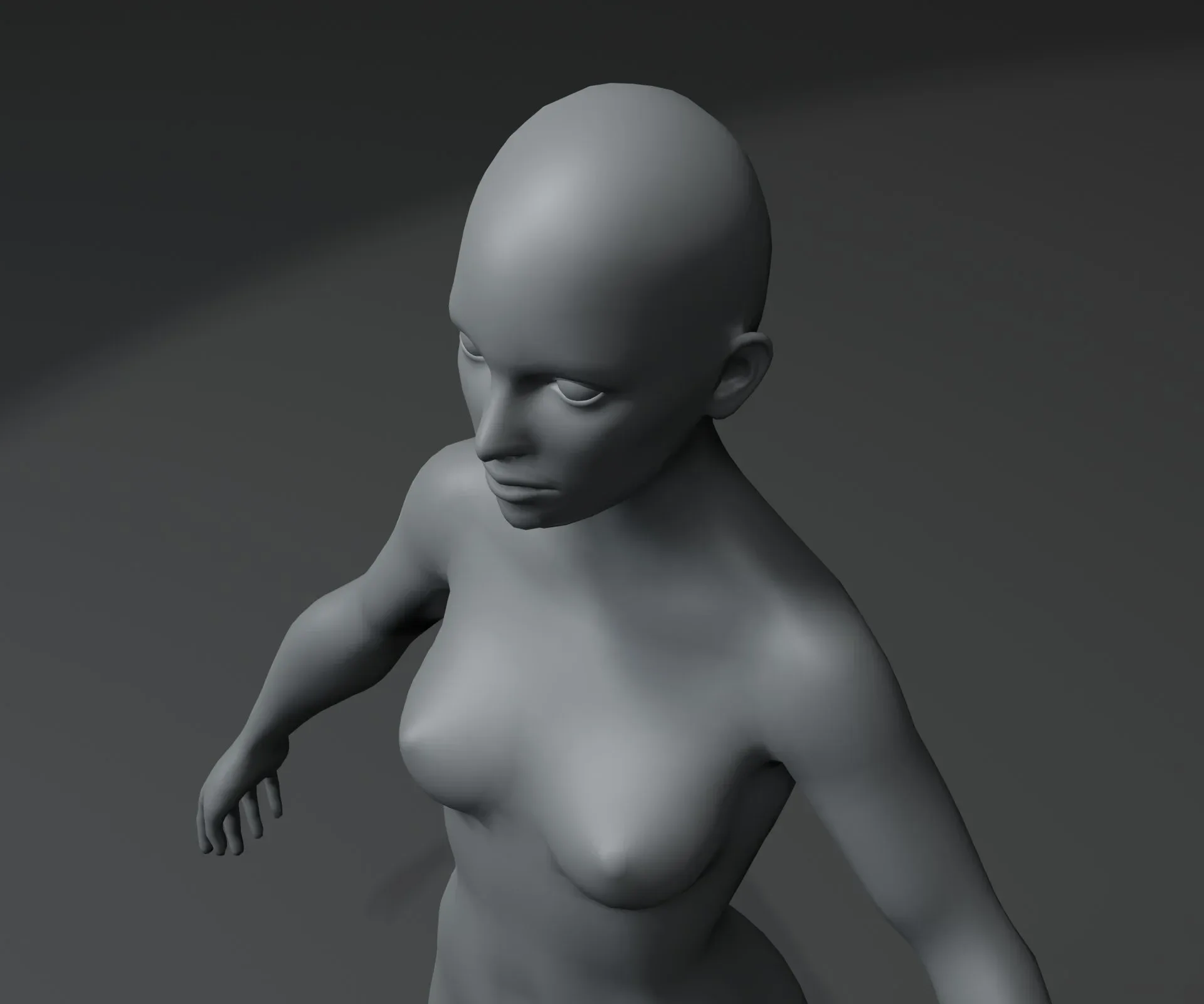 Female Body Base Mesh 3D Model 20k Polygons