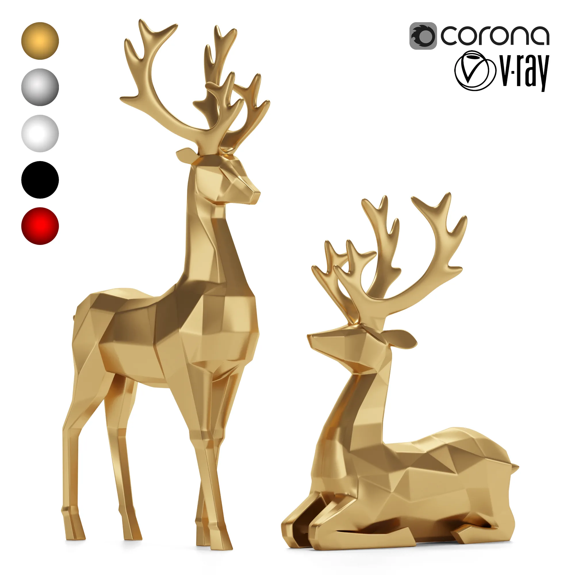 modern christmas reindeer figurines