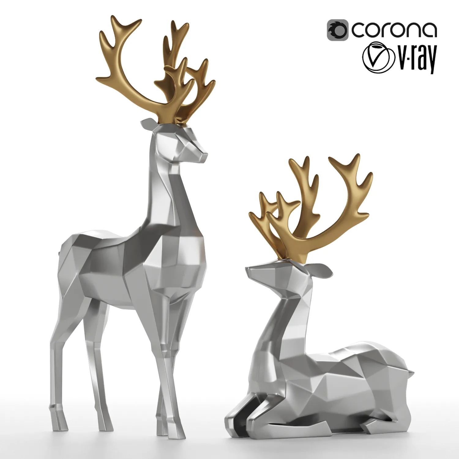 modern christmas reindeer figurines