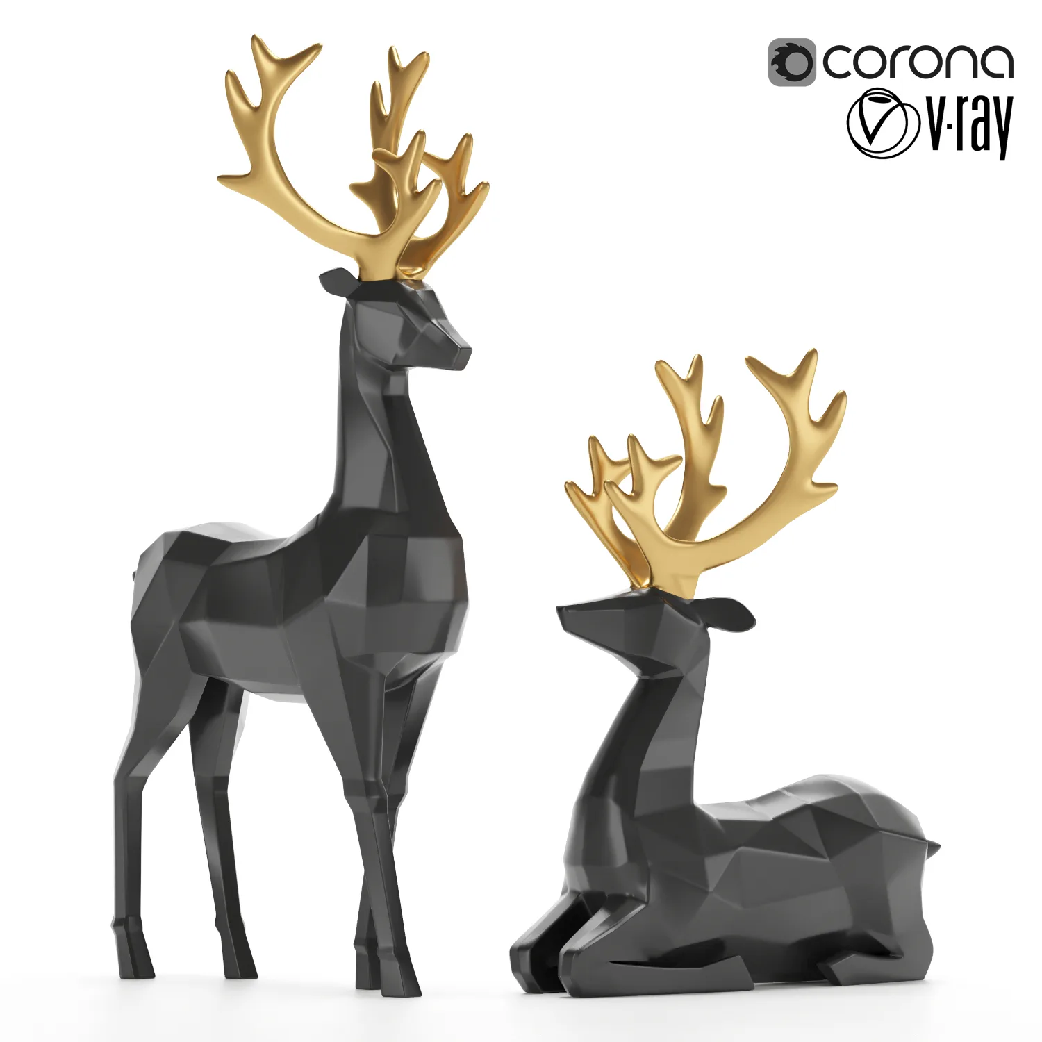 modern christmas reindeer figurines