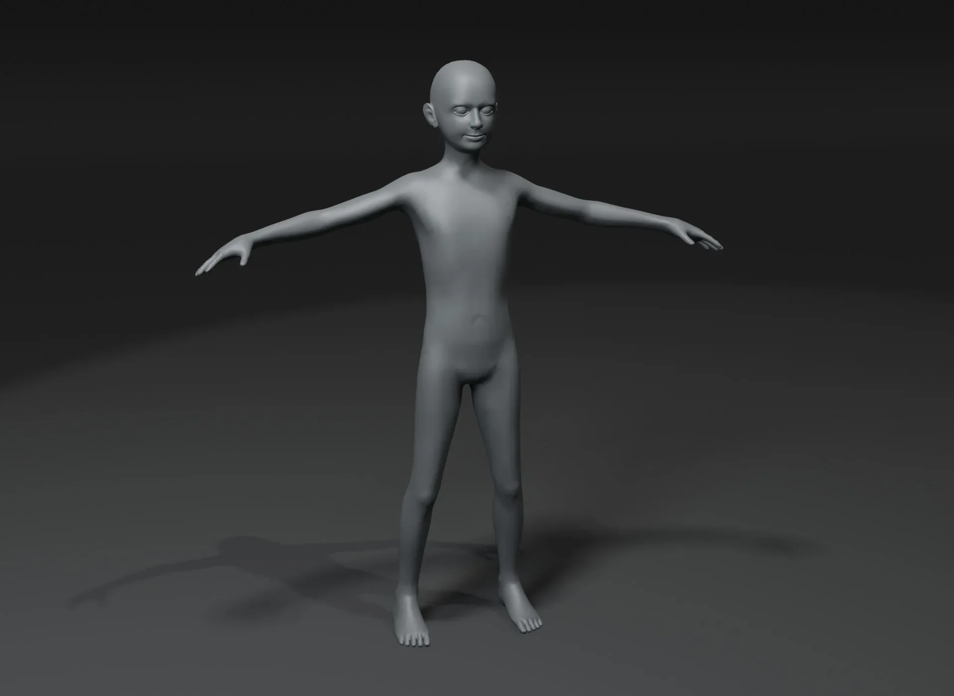 Boy Kid Body Base Mesh 3D Model 20k Polygons