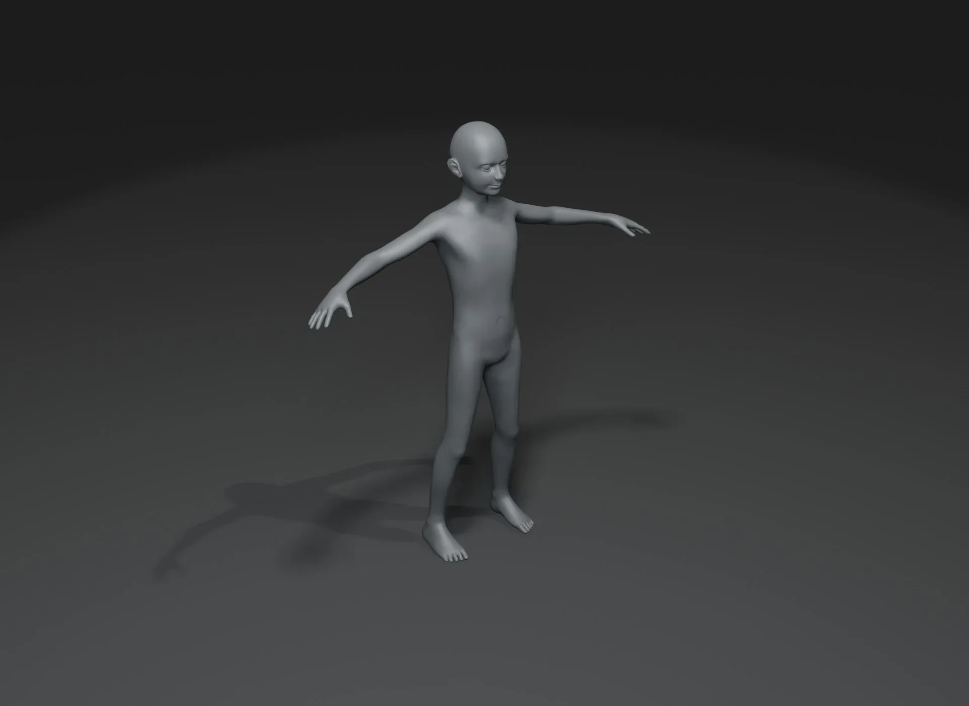 Boy Kid Body Base Mesh 3D Model 20k Polygons