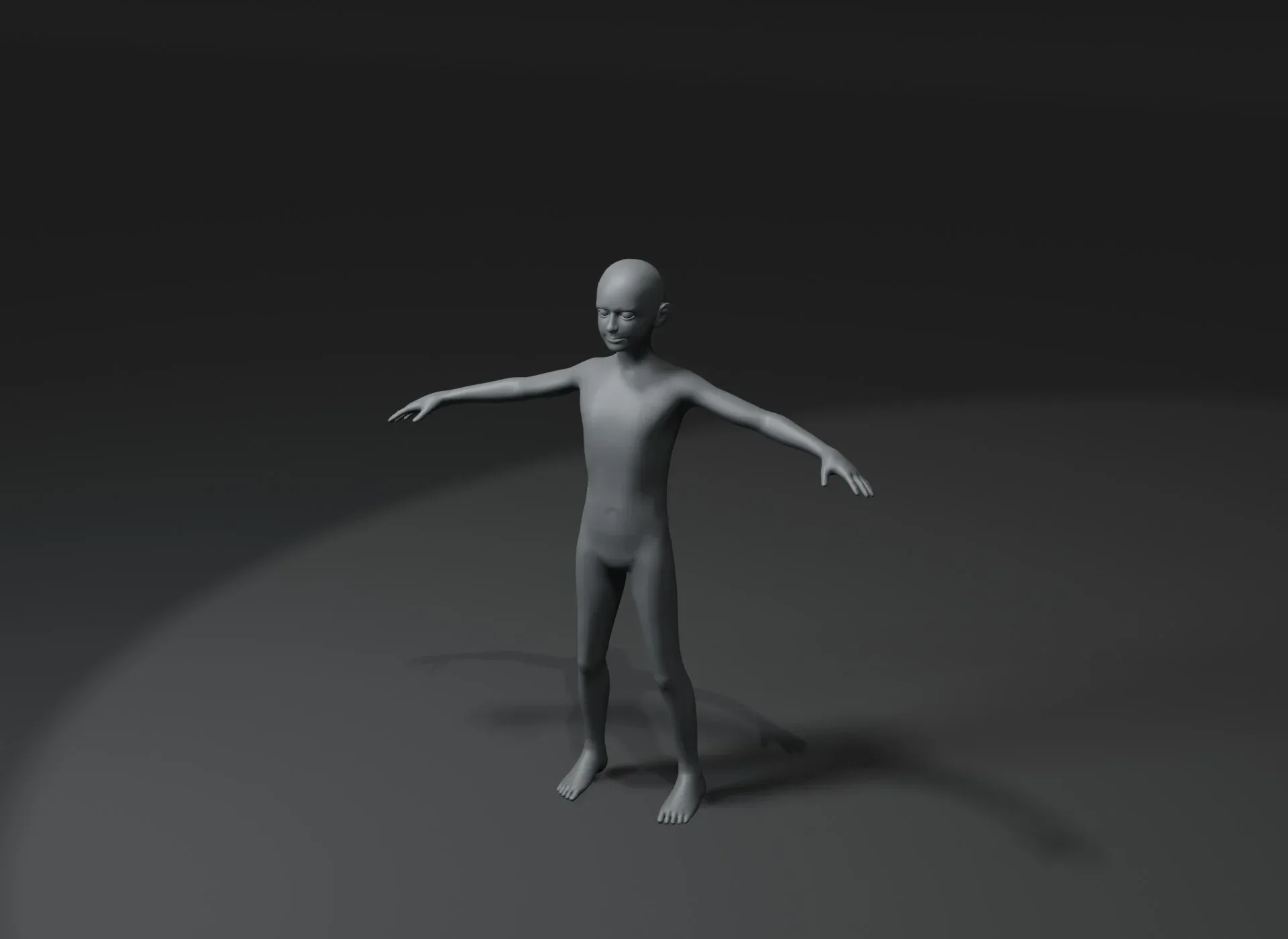 Boy Kid Body Base Mesh 3D Model 20k Polygons