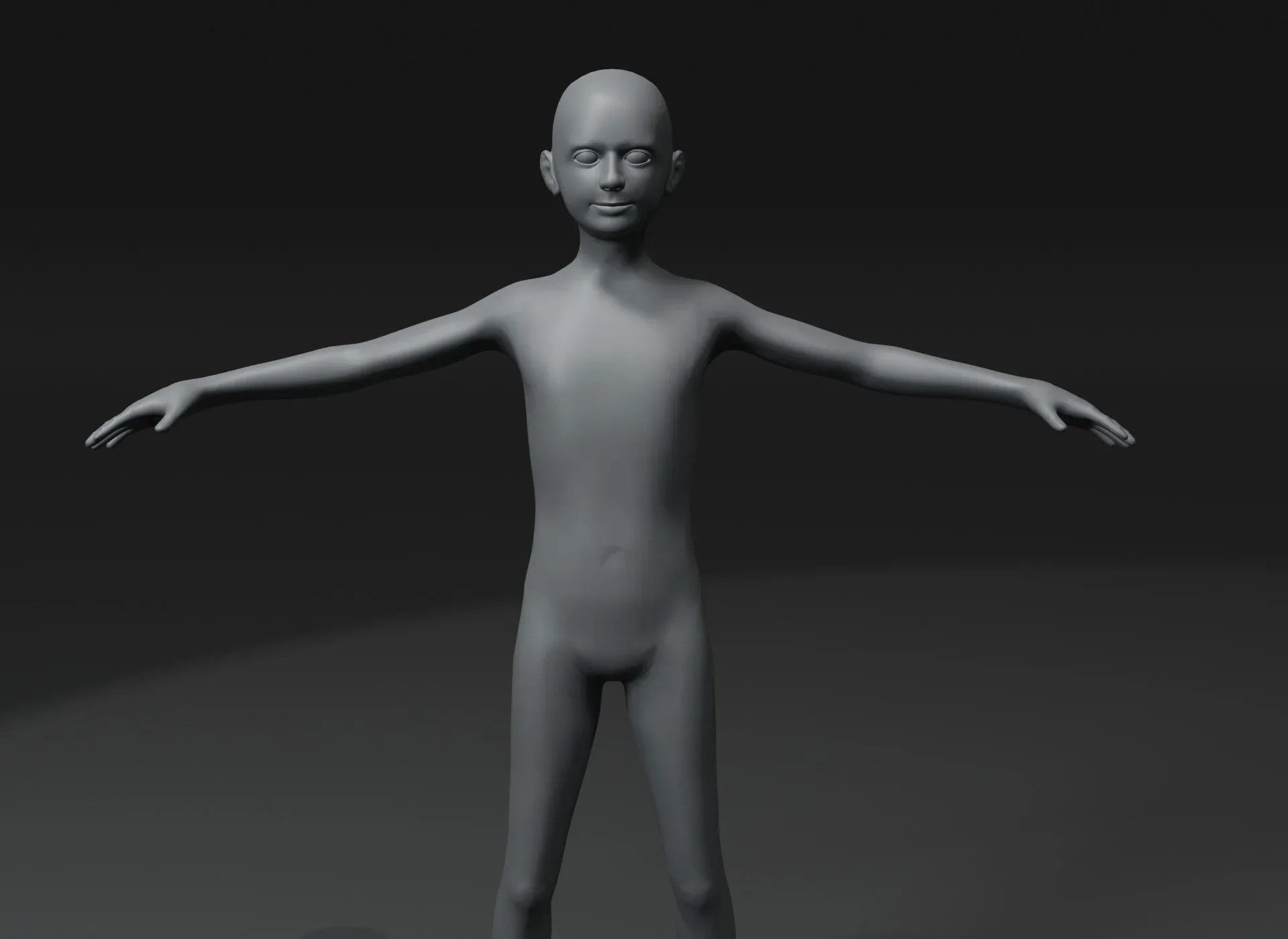 Boy Kid Body Base Mesh 3D Model 20k Polygons